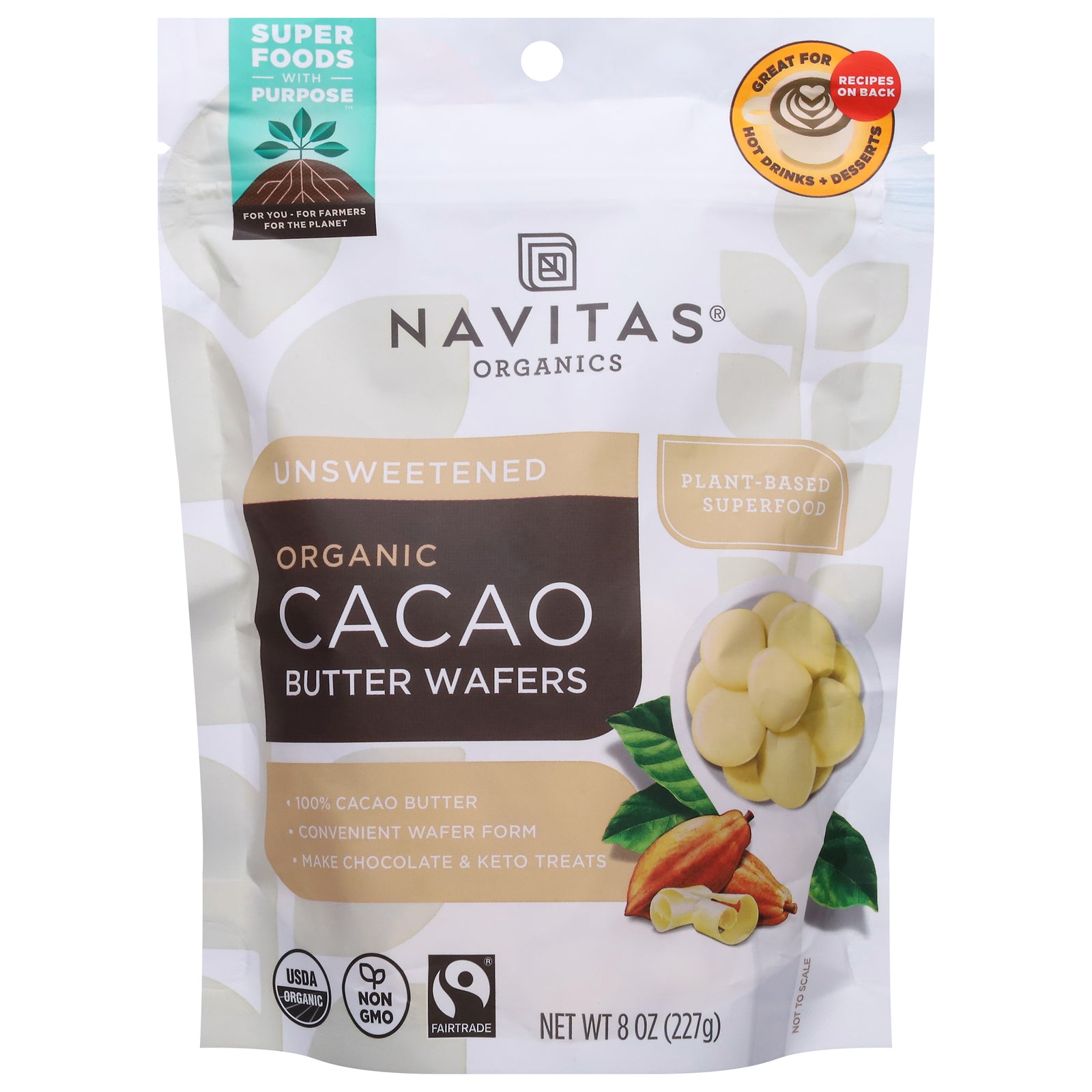 Navitas Organics - Wafers Og1 Cacao Butter - CS of 6-8 OZ