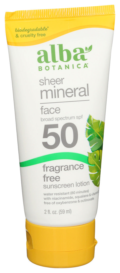Alba Botanica - Sunscreen Mnrl Fce Spf50 - EA of 1-2 FZ