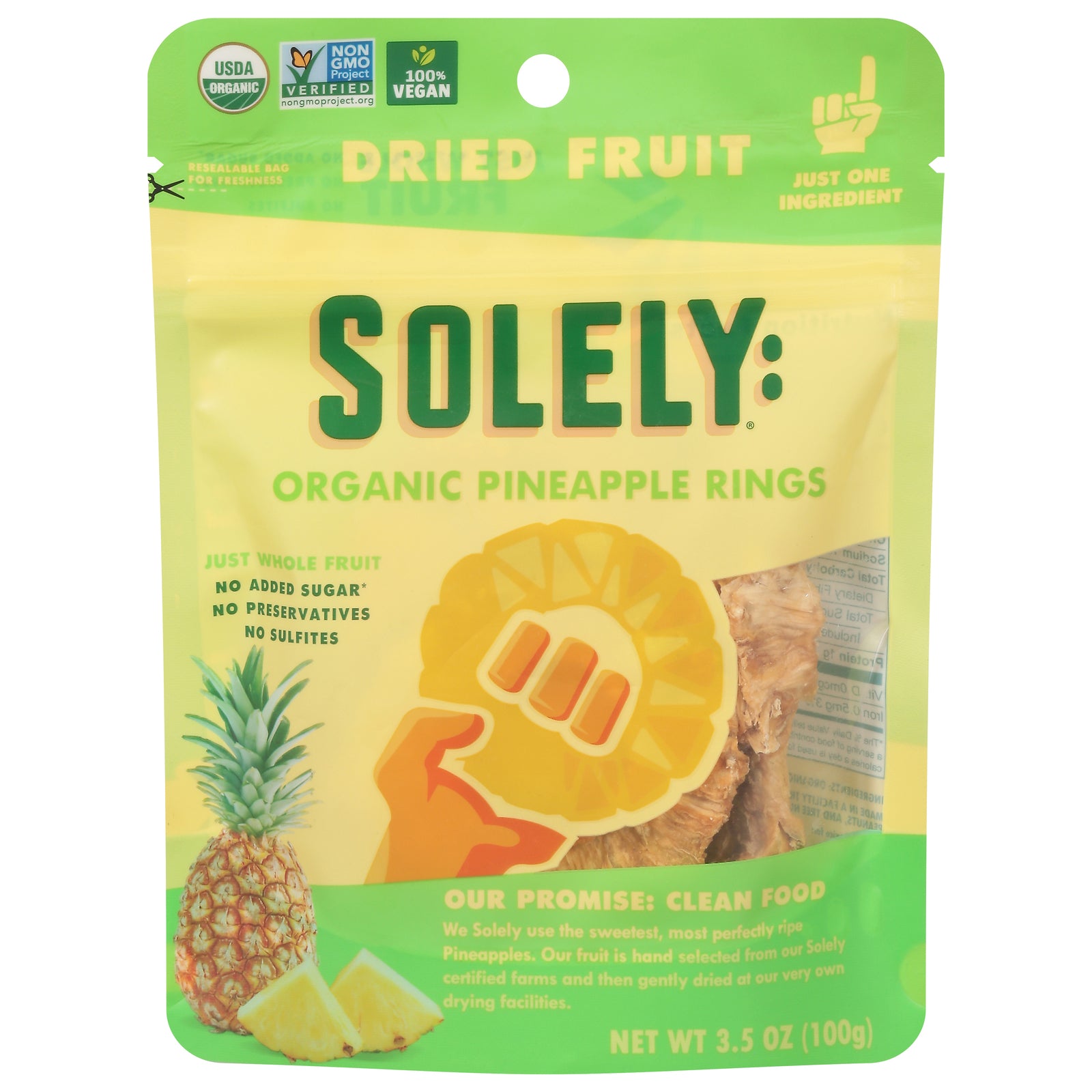 Solely - Drd Frt Og2 Pineap Rings - CS of 6-3.5 OZ