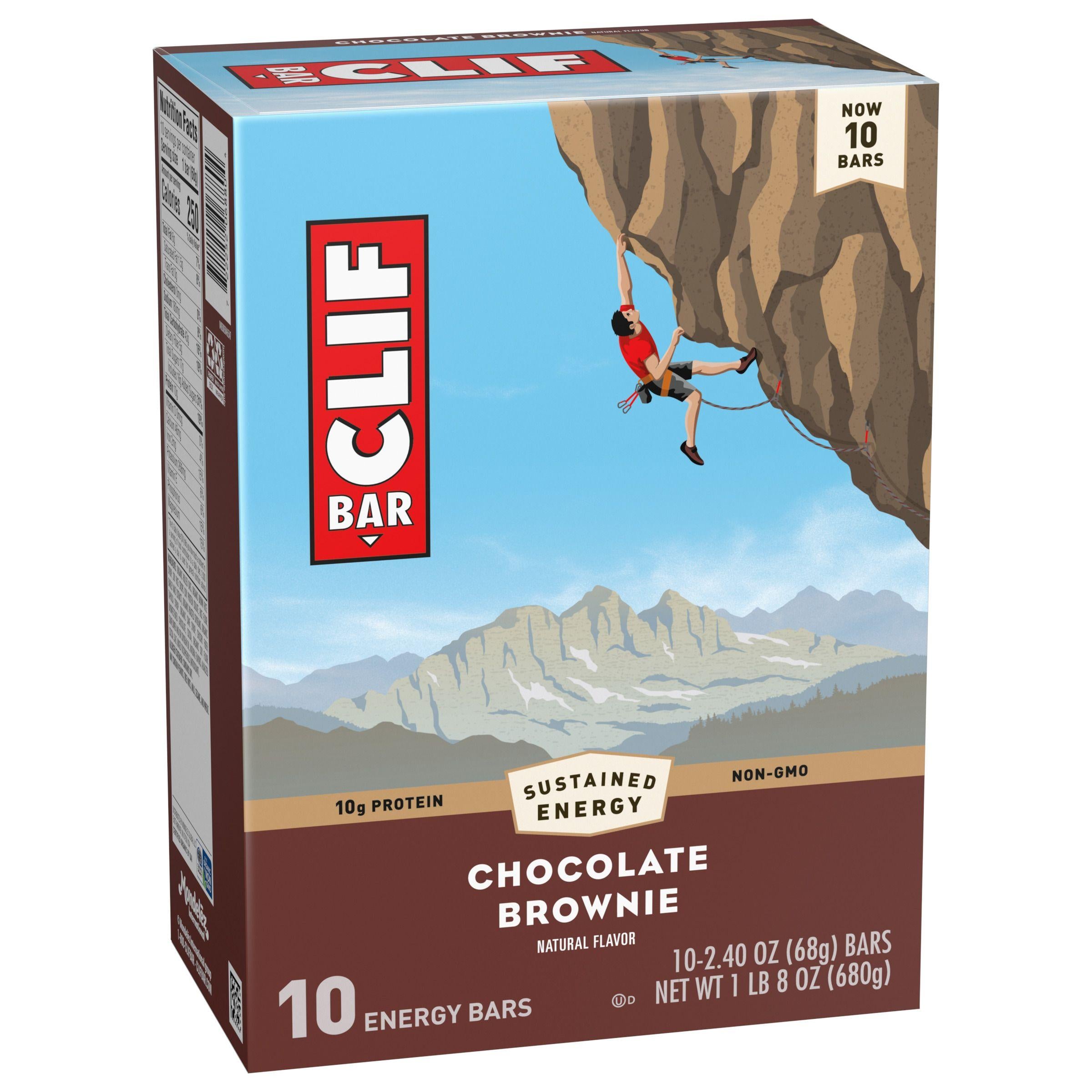 CLIF BAR - Chocolate Brownie Flavor - Made with Organic Oats - Energy Bars - Non-GMO - Plant Based Protein Bars (10 Pack) - Case of 4