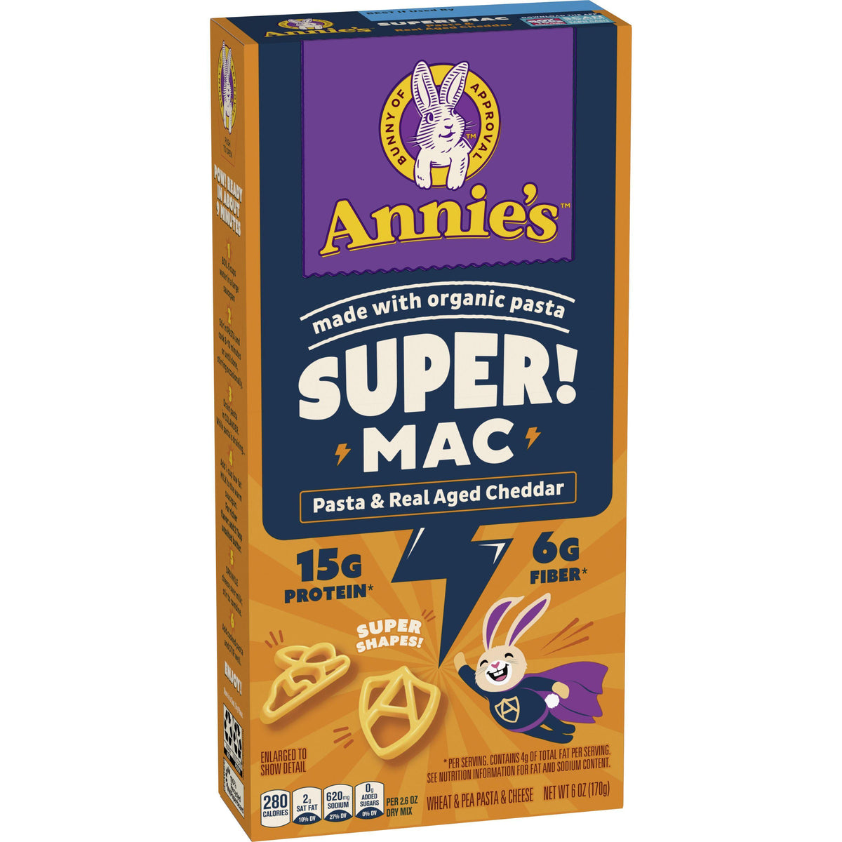 Annie's Super! Mac Wheat & Pea Pasta & Cheese 6 oz - Case of 12