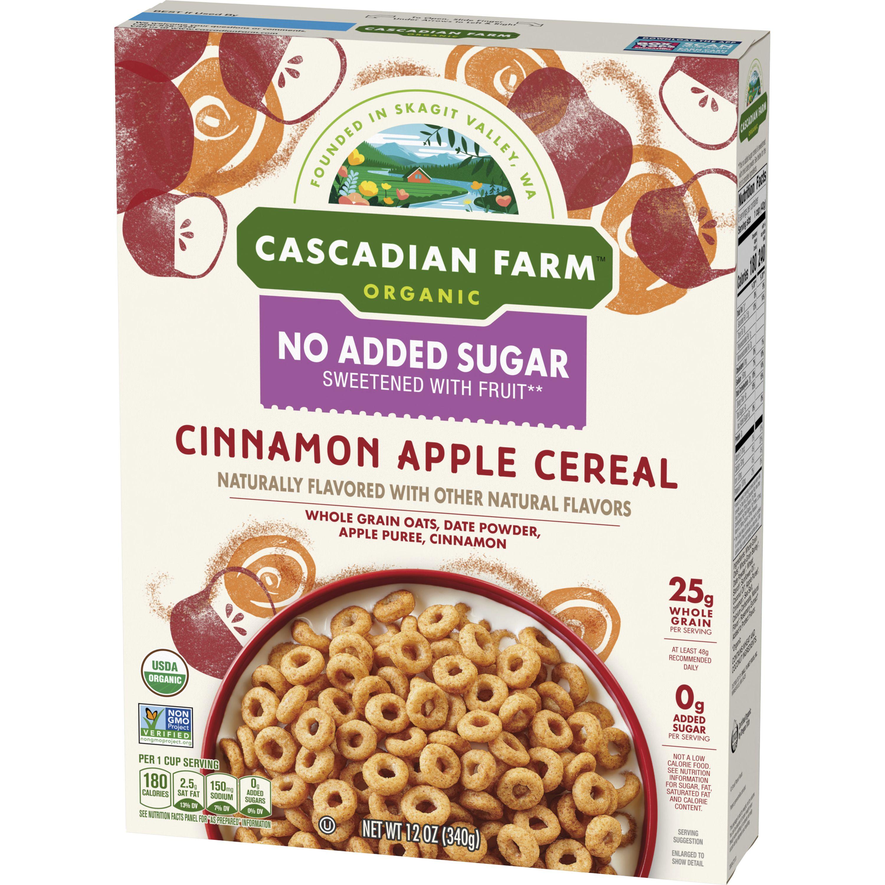 Cascadian Farm Organic No Added Sugar Cinnamon Apple Cereal - Case of 10