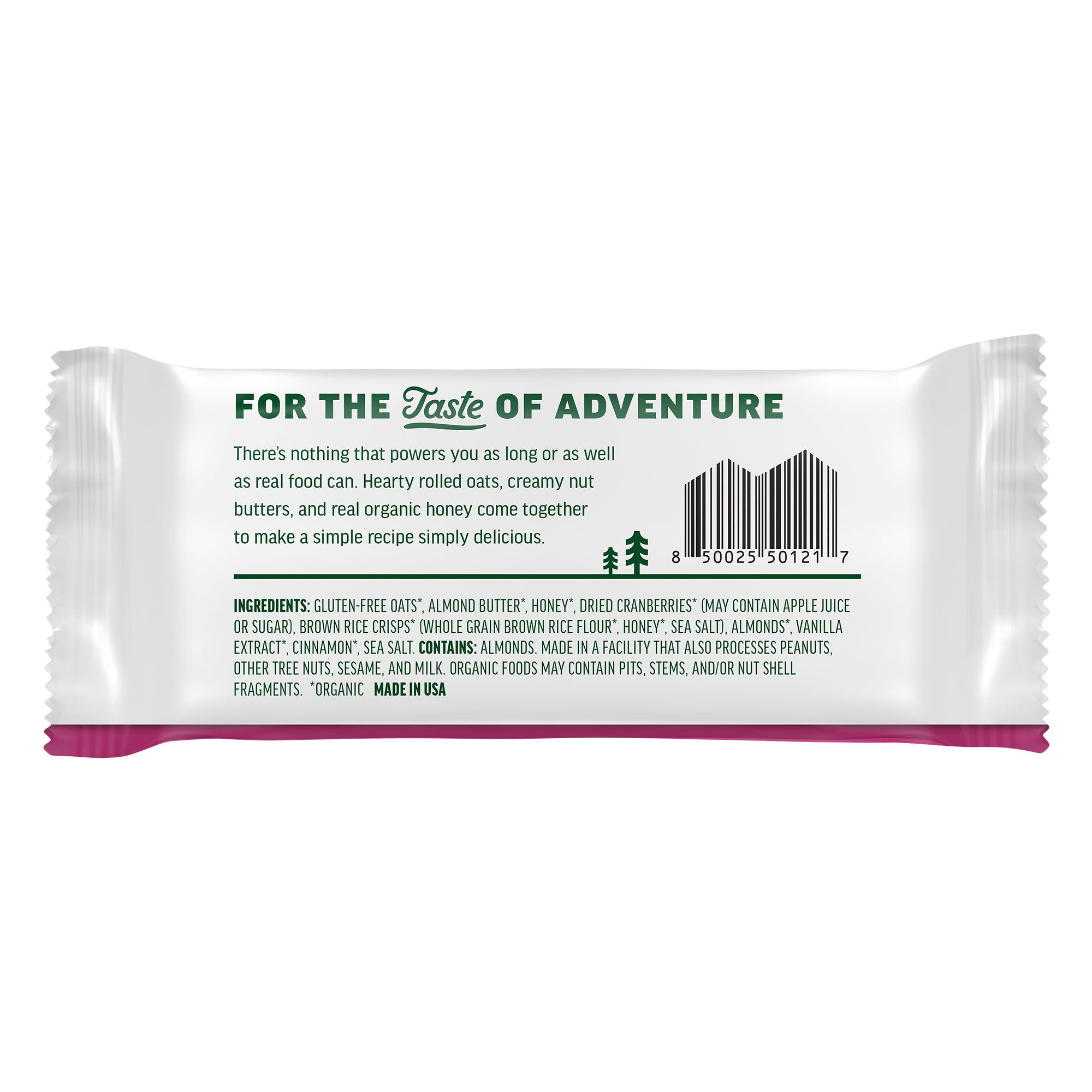 Kate's Real Food - Bar Og2 Oatmeal Cranberry Almond - CS of 12-2.2 OZ