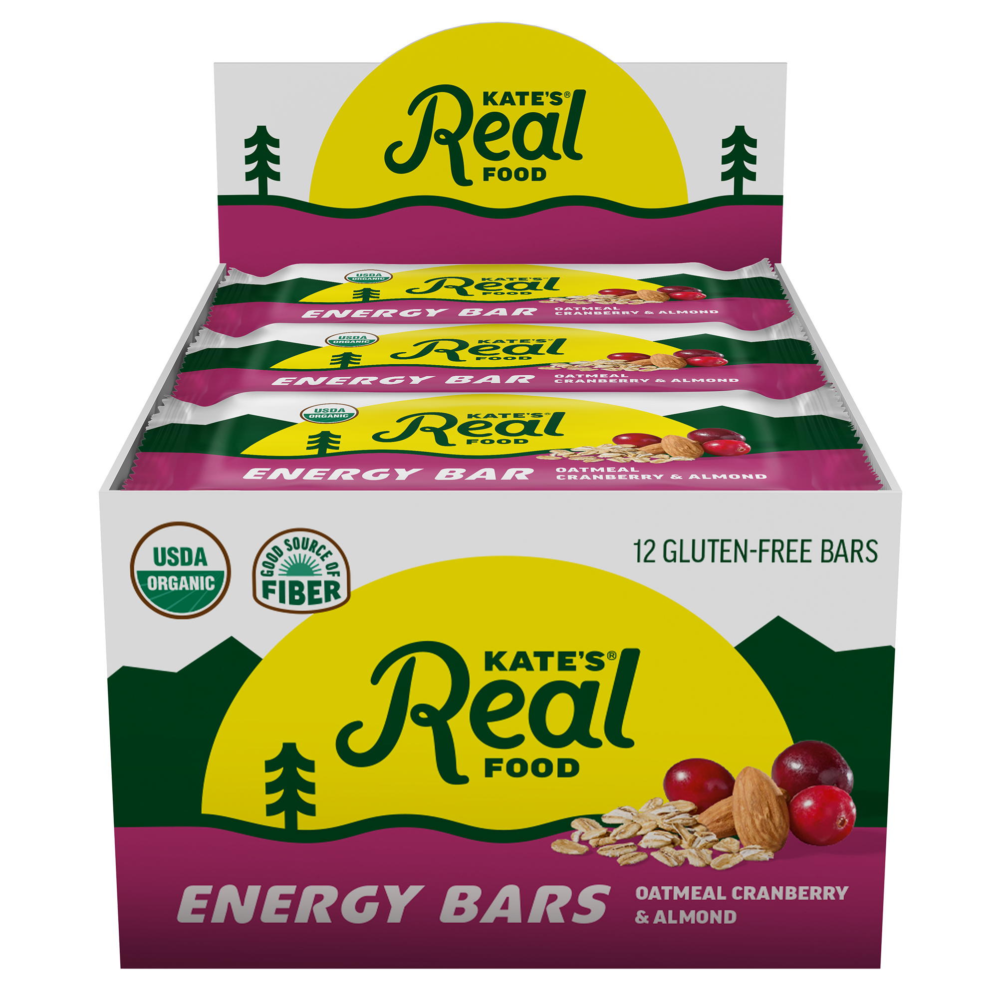 Kate's Real Food - Bar Og2 Oatmeal Cranberry Almond - CS of 12-2.2 OZ