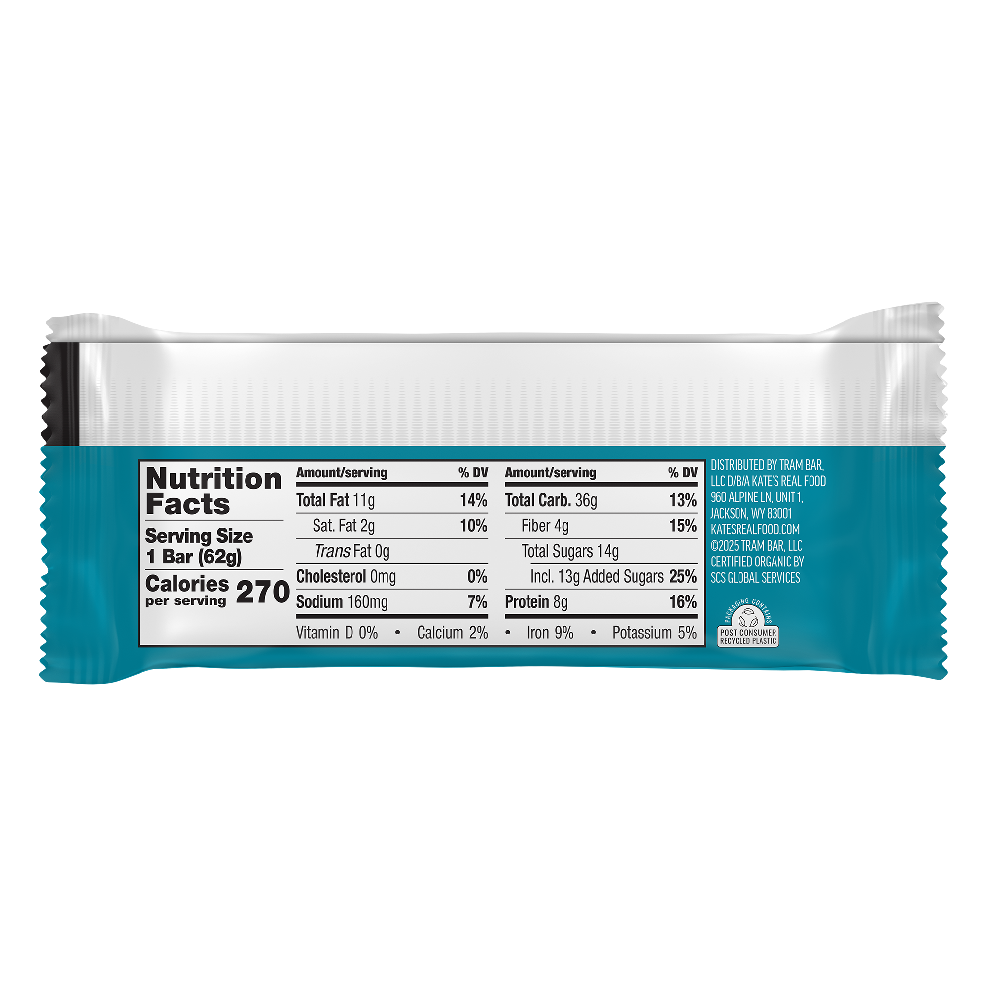 Kate's Real Food - Peanut Butter Hemp and Flax Energy Bar - Case of 12 - 2.2 OZ