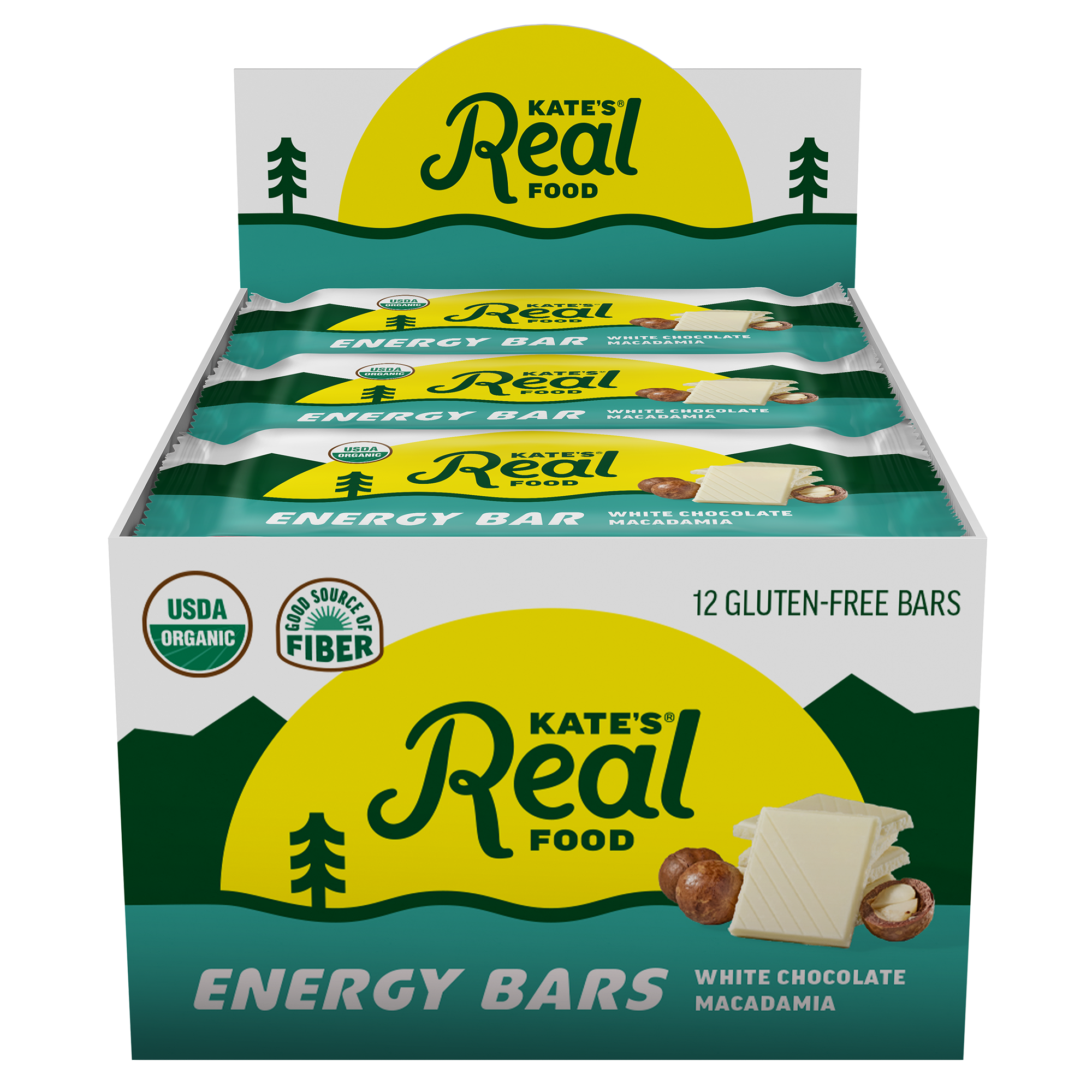 Kate's Real Food - Bar Og2 Wht Choc Macadma - CS of 12-2.2 OZ