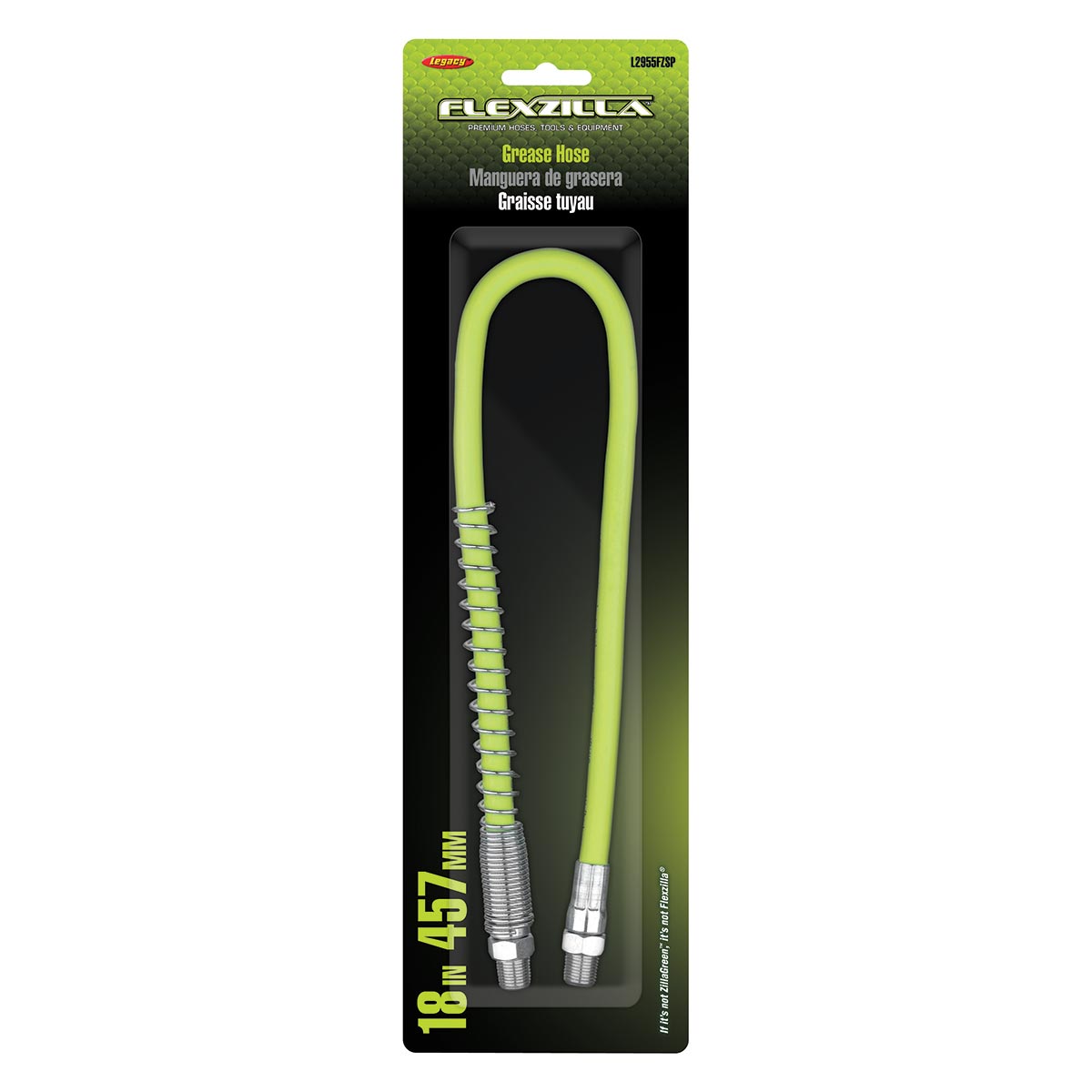 Flexzilla Grease Hose with Spring Guard 1/8" x 18" with 1/8" MNPT Ends
