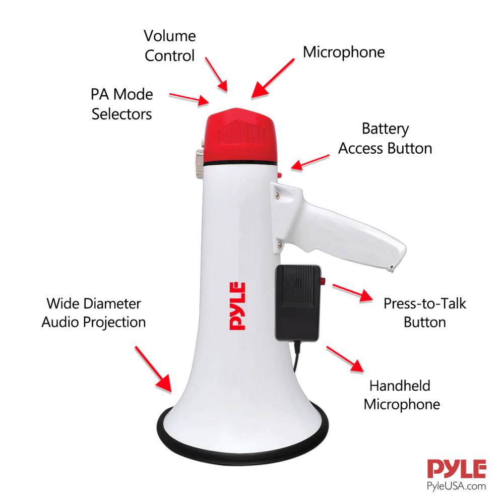 Pyle 40W Mini megaphone with Siren