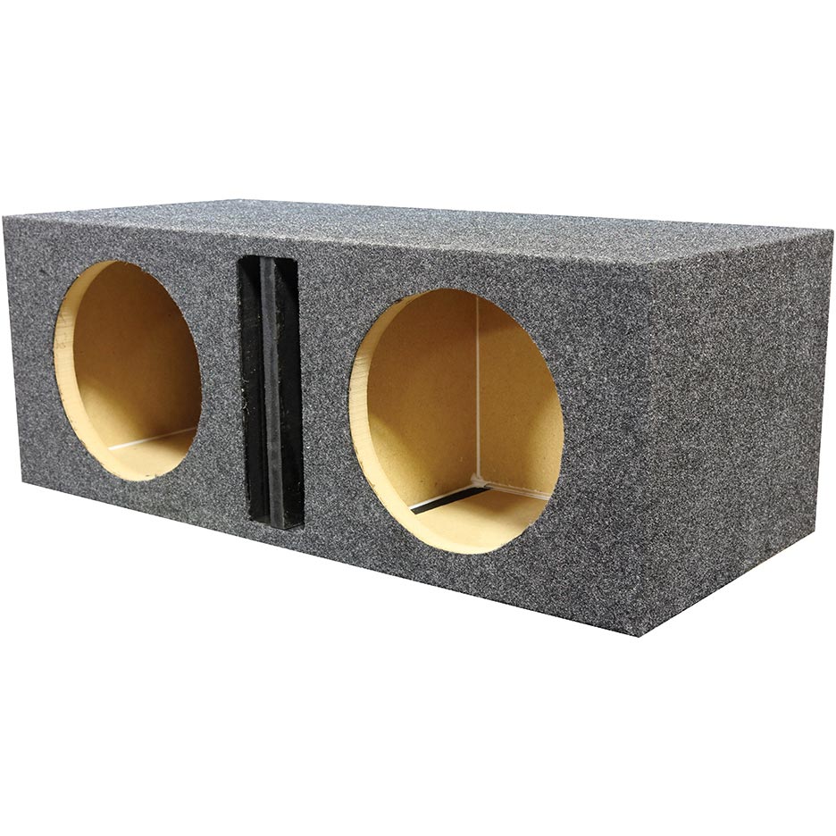 Qpower Dual 10" Ported Heavy Duty Enclosure with Divider