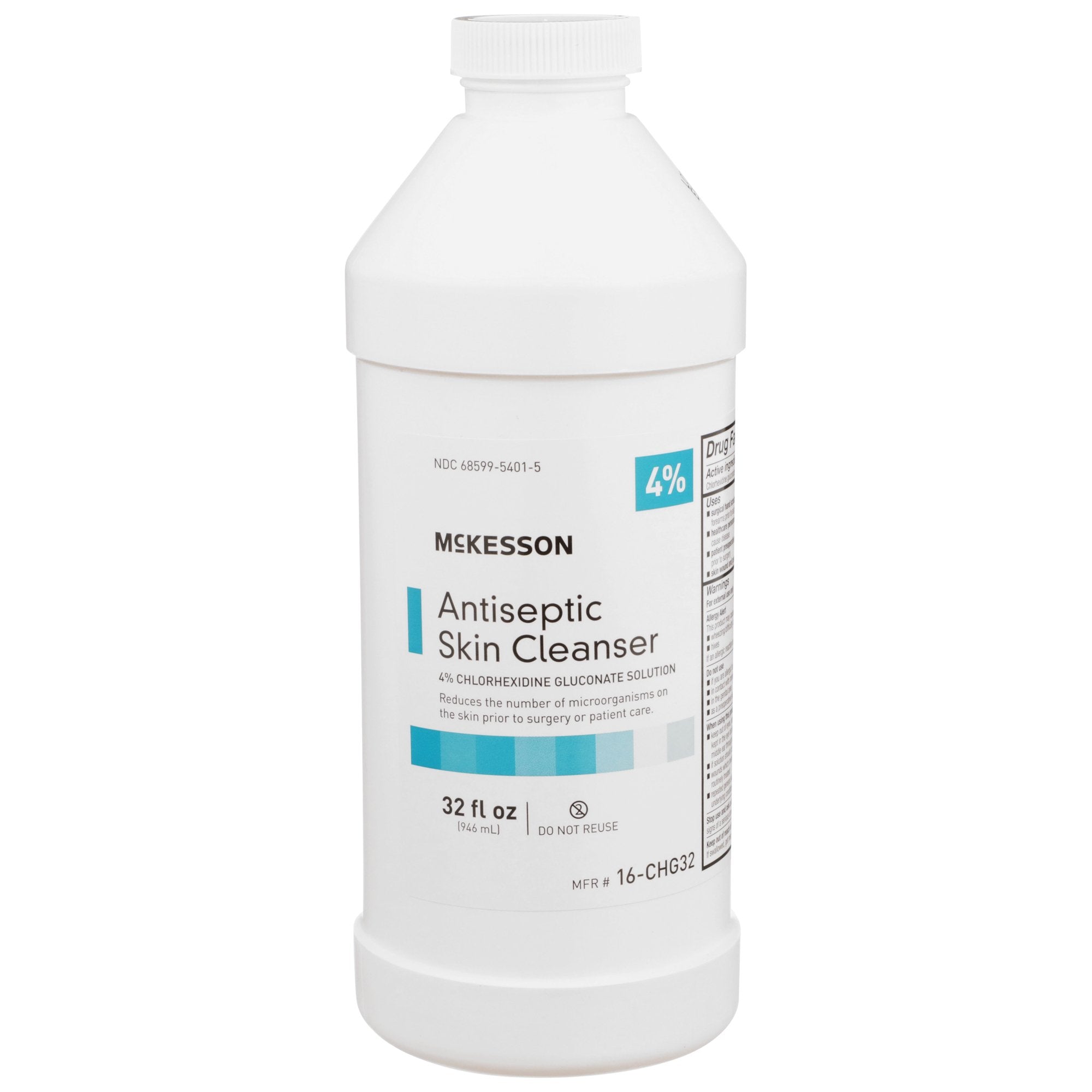 McKesson Brand - Antiseptic Skin Cleanser McKesson 32 oz. Bottle 4% Strength CHG (Chlorhexidine Gluconate) / Isopropyl Alcohol NonSterile [1/EA]