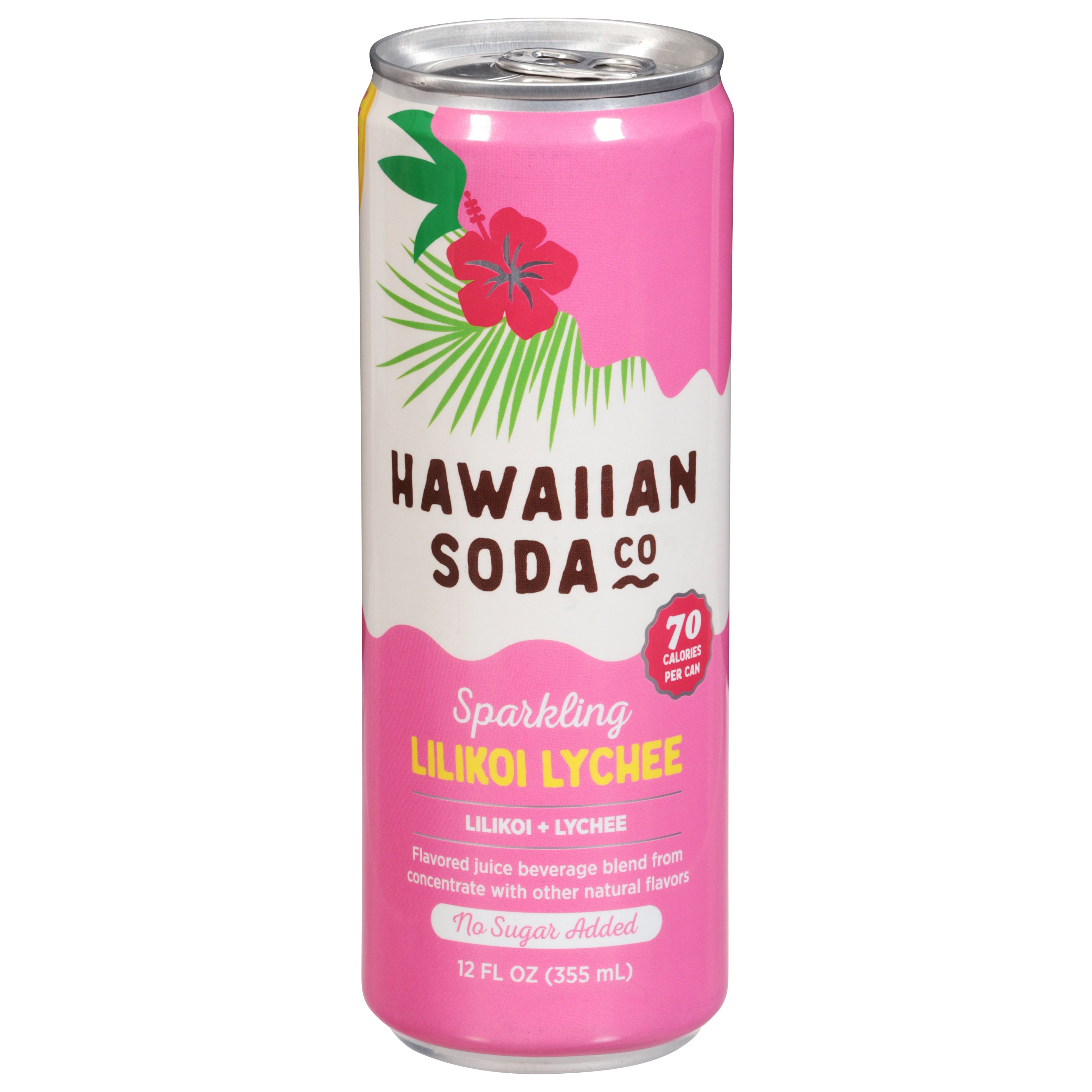 Hawaiian Soda Co Sparkling Lilikoi Lychee Soda 12 fl oz - Case of 12
