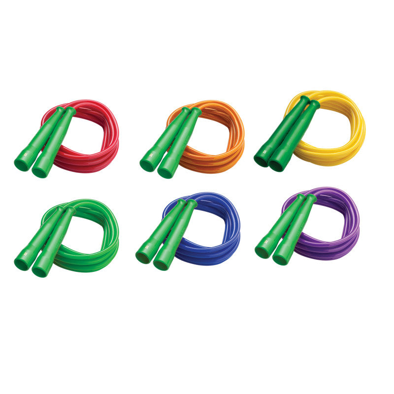 CHAMPION SPORTS - Licorice Speed Jump Rope, 10' with Green Handles, Pack of 6
