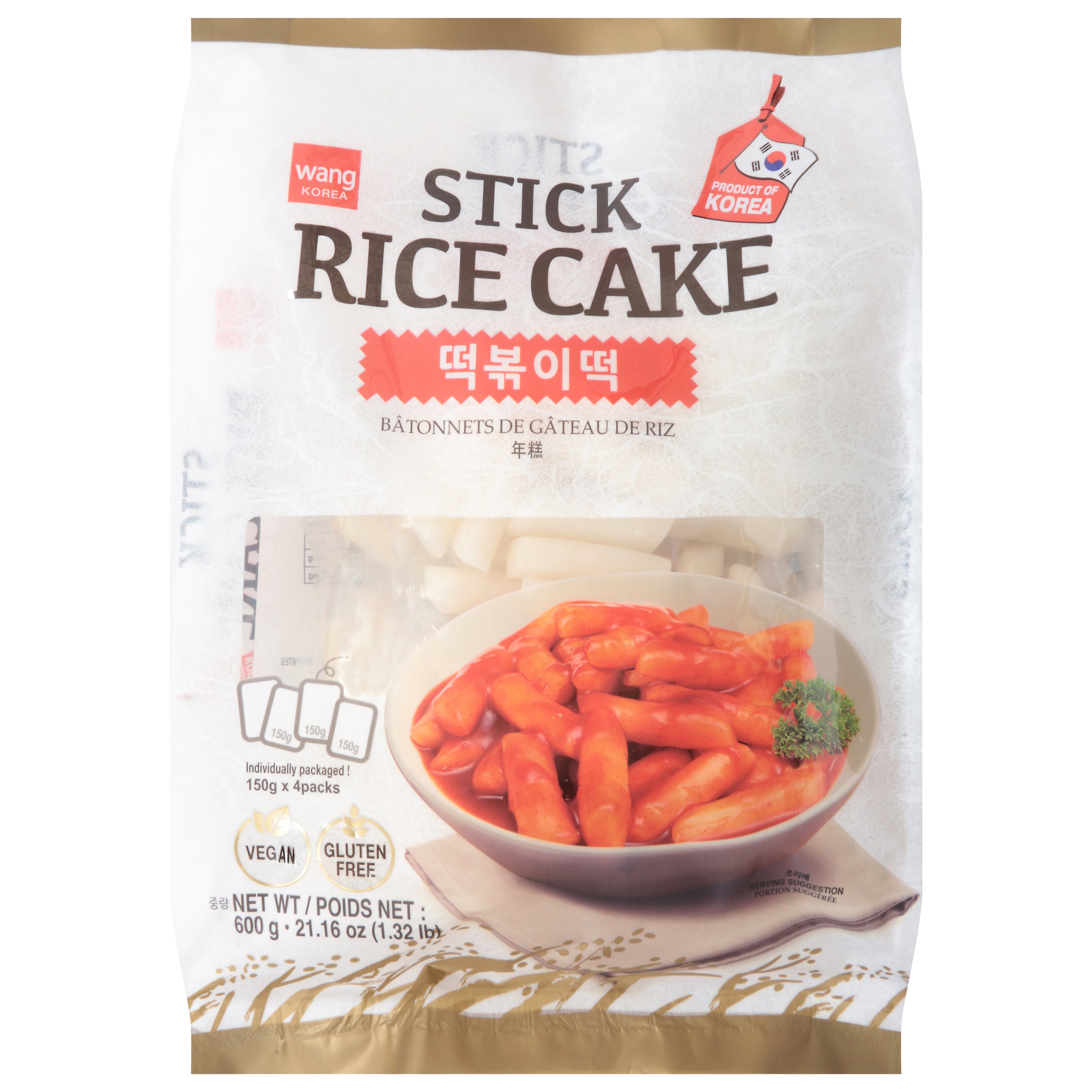 Wang Korea Stick Rice Cake 21.16 oz - Case of 12