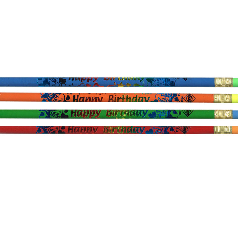 MOON PRODUCTS - Happy Birthday Pencils, 12 Per Pack, 12 Packs
