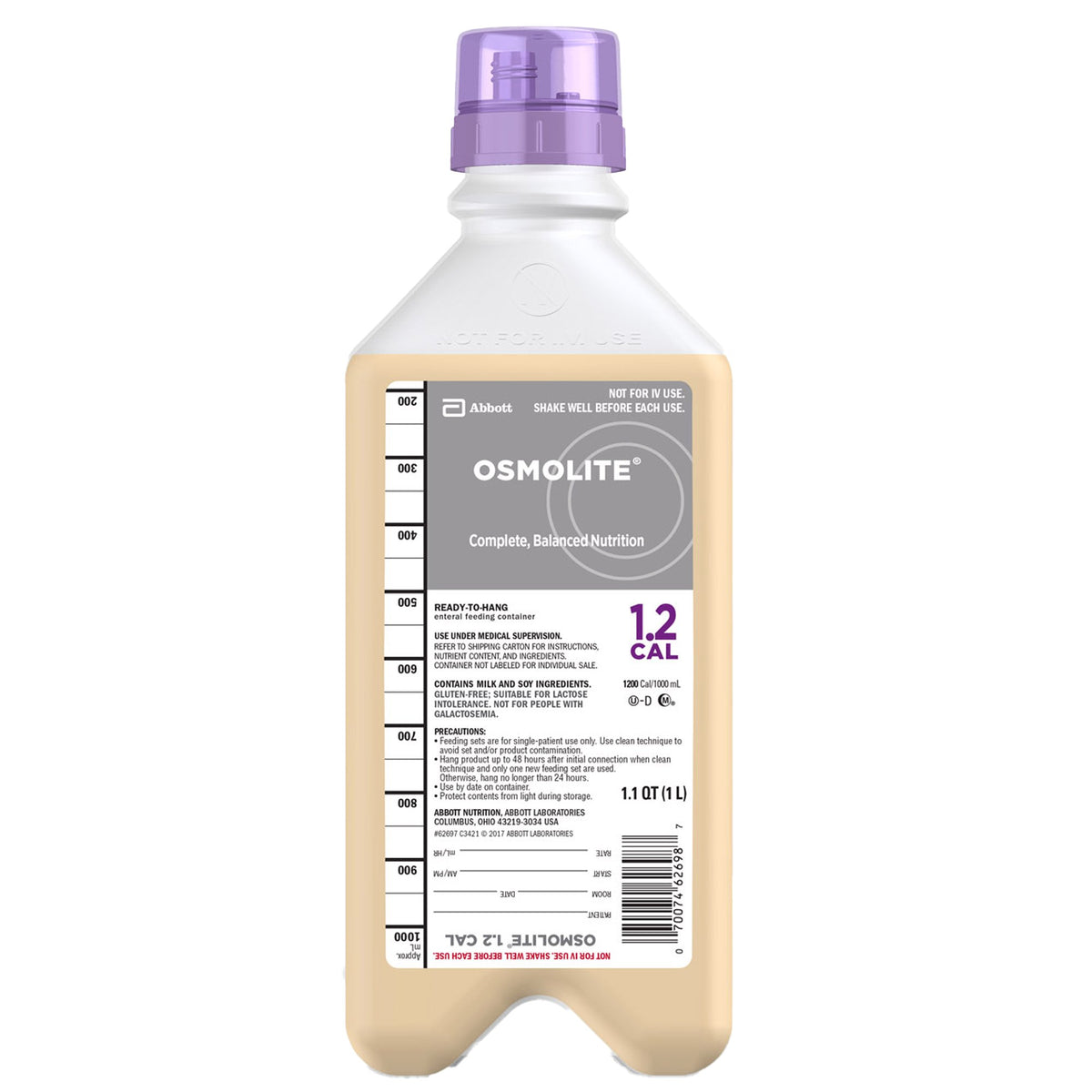 Abbott Nutrition - Tube Feeding Formula Osmolite® 1.2 Cal Unflavored Liquid 33.8 oz. Bottle [8/CS]