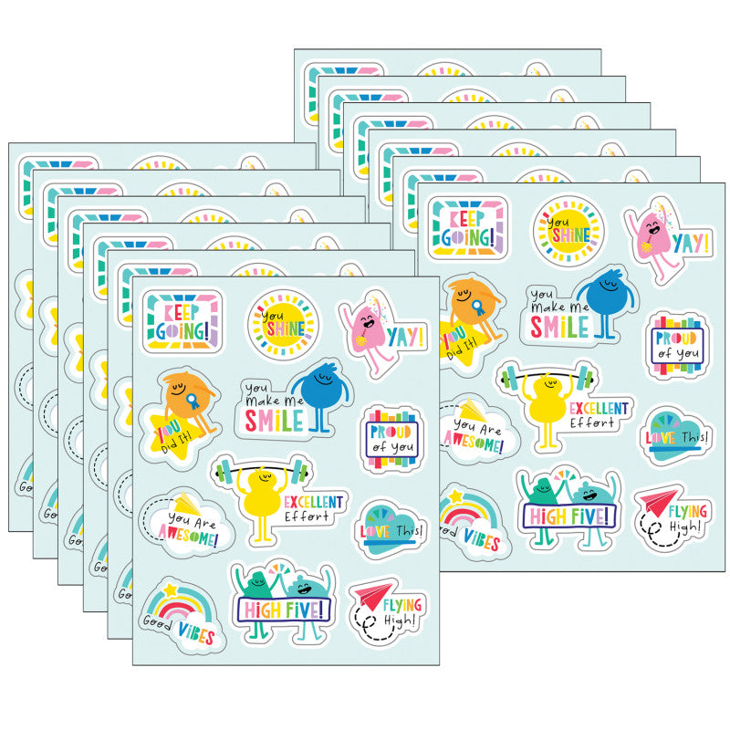 CARSON DELLOSA EDUCATION - Happy Place Motivators Motivational Stickers, 72 Per Pack, 12 Packs