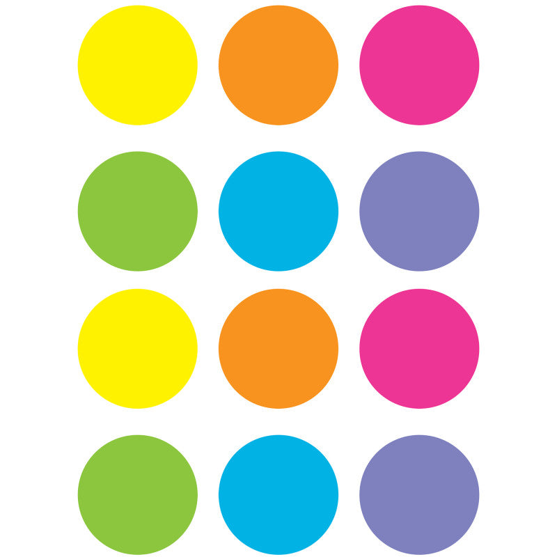 TEACHER CREATED RESOURCES - Spot On® Dry-Erase Desktop Writing Spots Bright Circles - 7", 6 Per Pack, 2 Packs