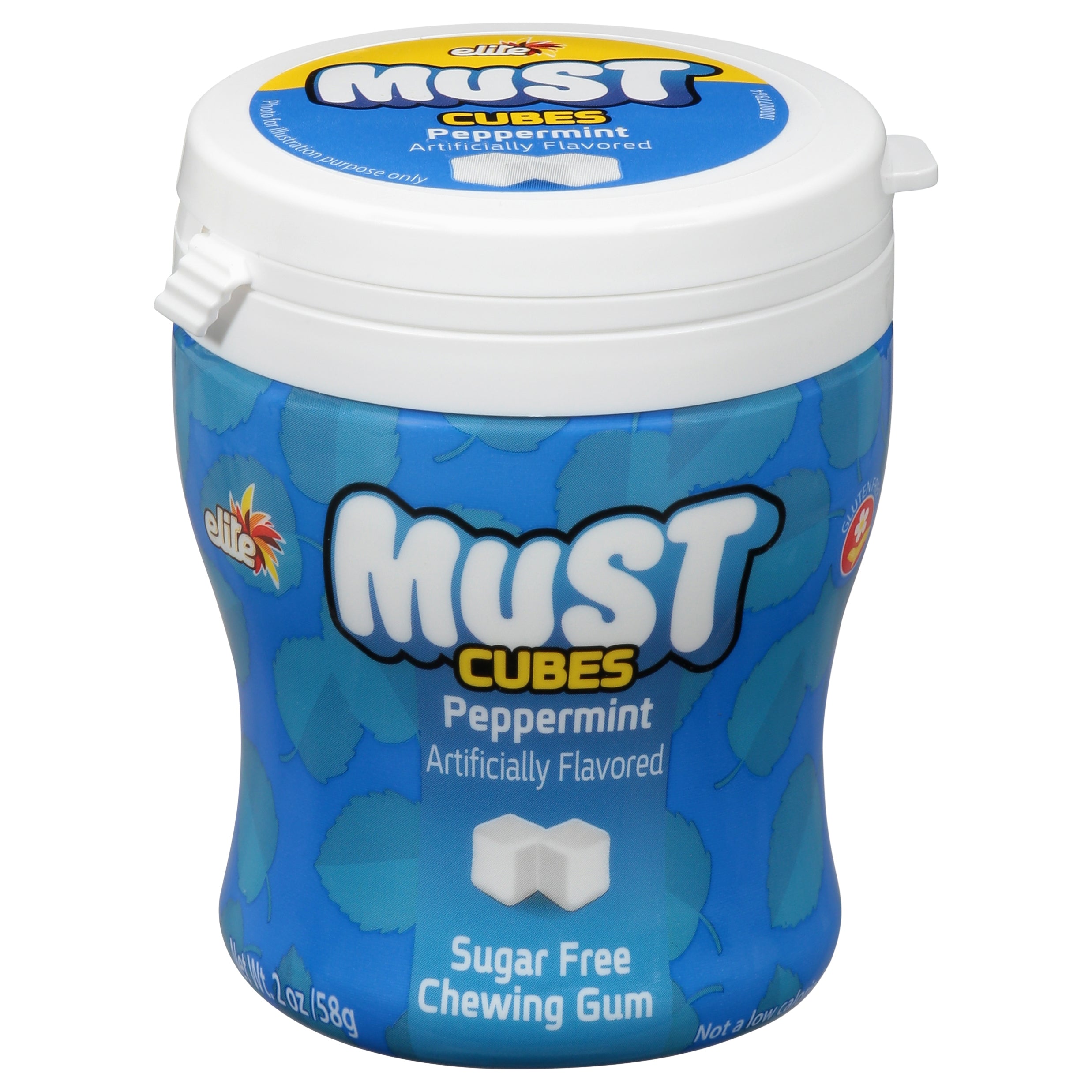 Elite Cubes Sugar Free Peppermint Chewing Gum 2 oz - Case of 12