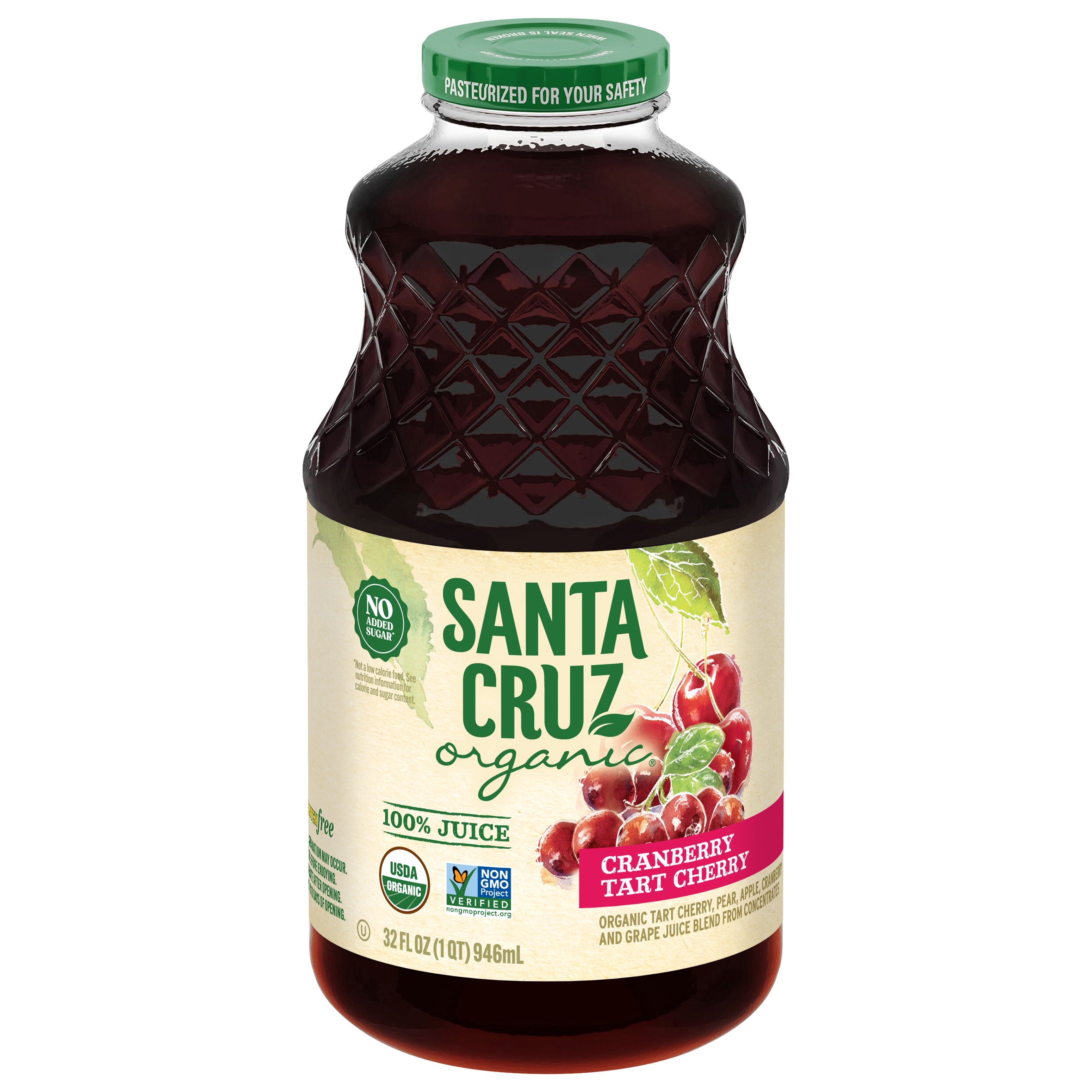 Santa Cruz Organic Cranberry Tart Cherry 100% Juice 32 fl oz - Case of 6