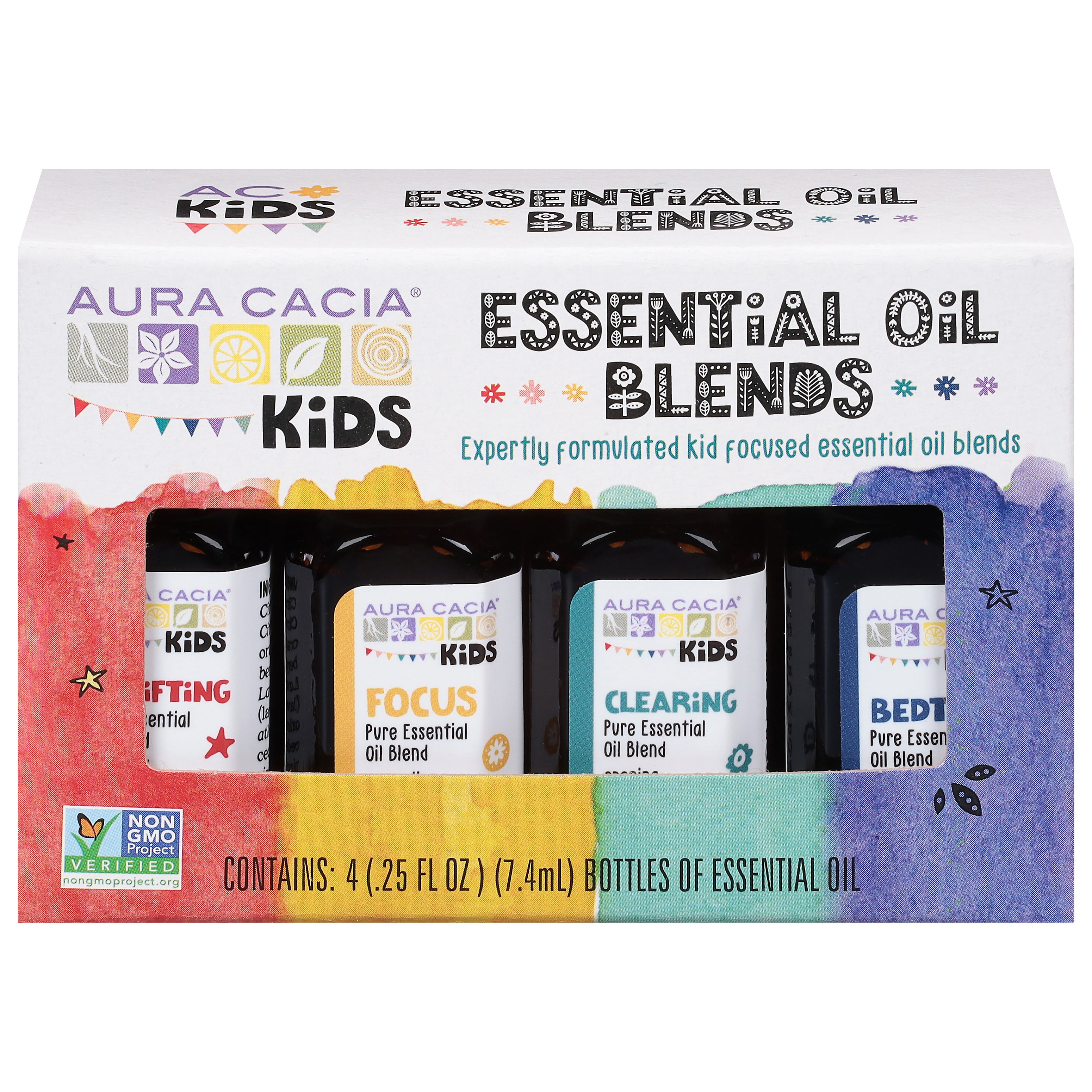 Aura Cacia Kids Essential Oil Blends 4 - 0.25 fl oz Bottles - Case of 1