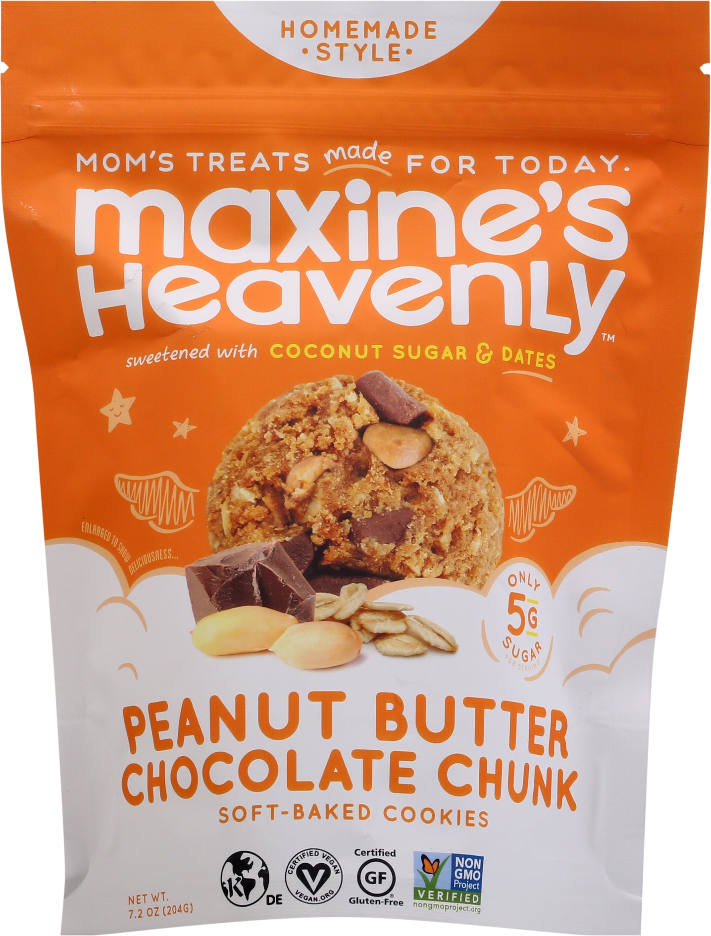 Maxine's Heavenly Homemade Style Soft-Baked Peanut Butter Chocolate Chunk Cookies 7.2 oz - Case of 8