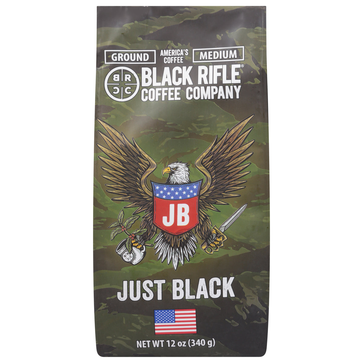 Black Rifle Coffee Company Ground Medium Just Black Coffee 12 oz - Case of 6