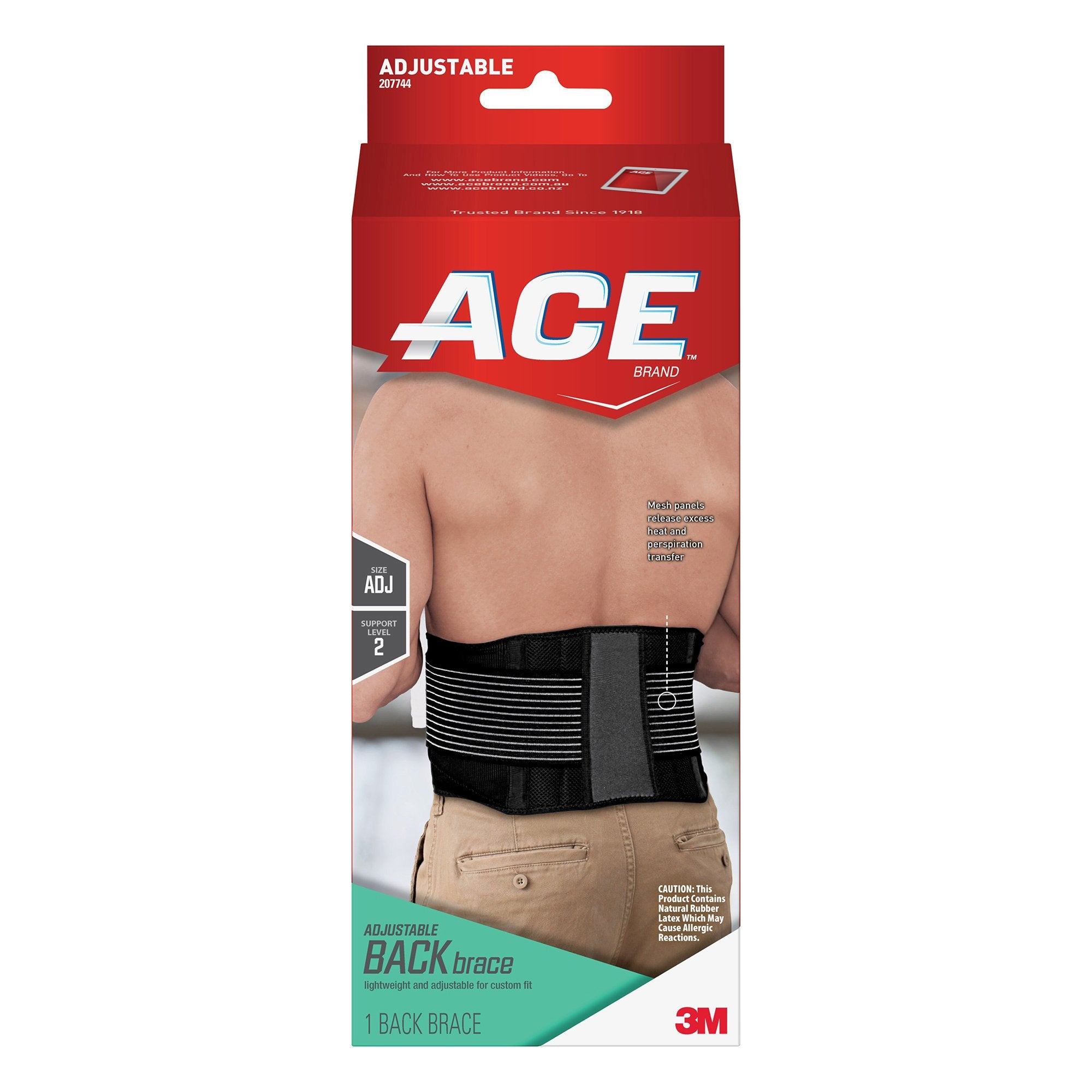 3M Company - Back Support Ace™ One Size Fits Most Hook and Loop Closure Up to 48 Inch Waist Circumference Adult [1/EA]