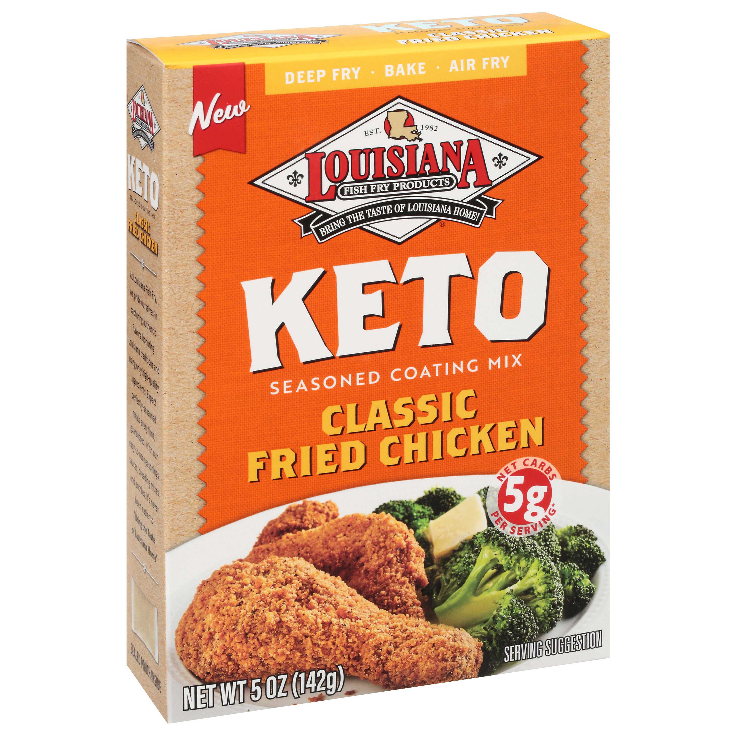 Louisiana Fish Fry Products Keto Classic Fried Chicken Seasoned Coating Mix 5 oz - Case of 6