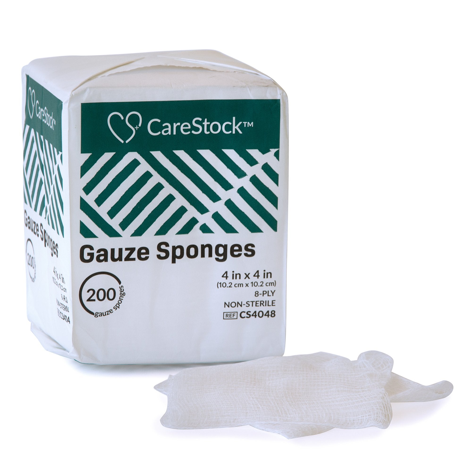 CareStock - Gauze Sponge CareStock™ 4 X 4 Inch 8-Ply NonSterile 200 per Pack [4000/CS]