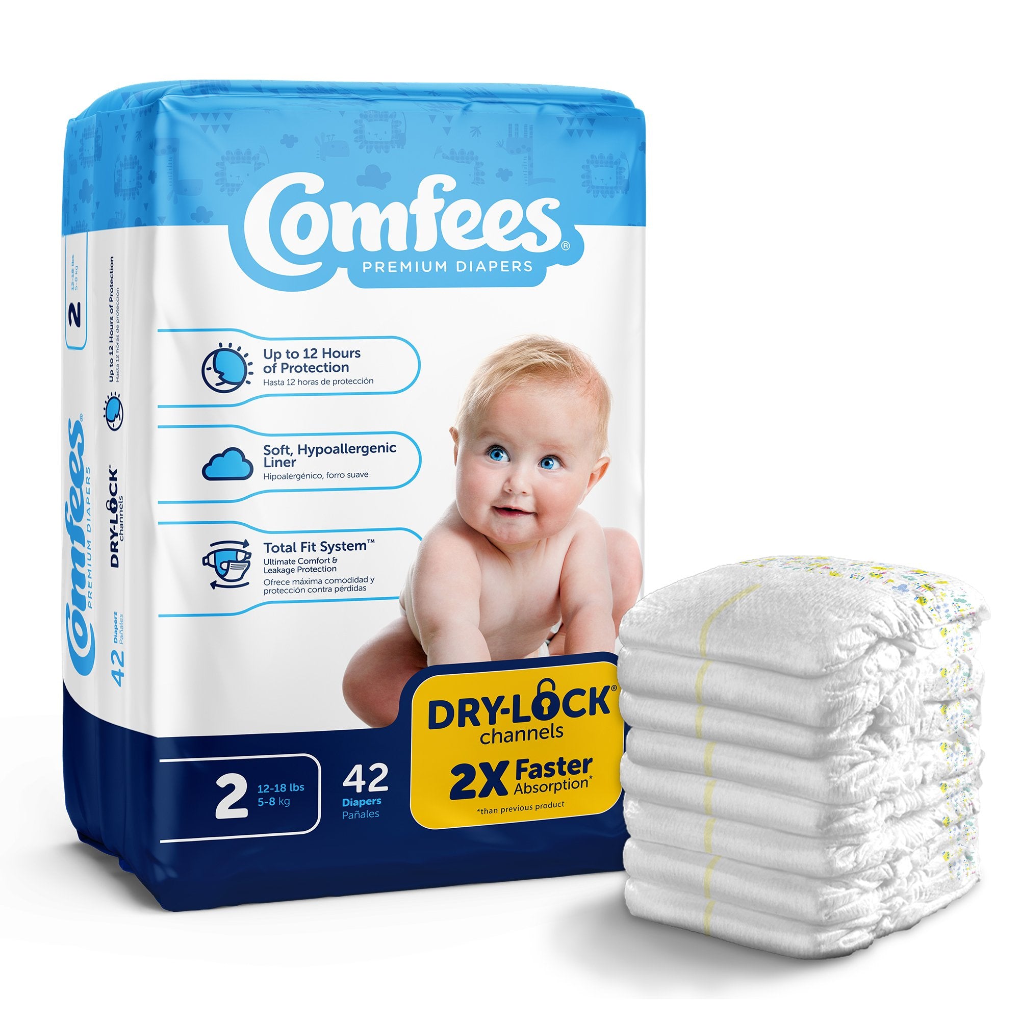 Attends Healthcare Products - Unisex Baby Diaper Comfees® Size 2 Disposable Moderate Absorbency [168/CS] (907020_CS)
