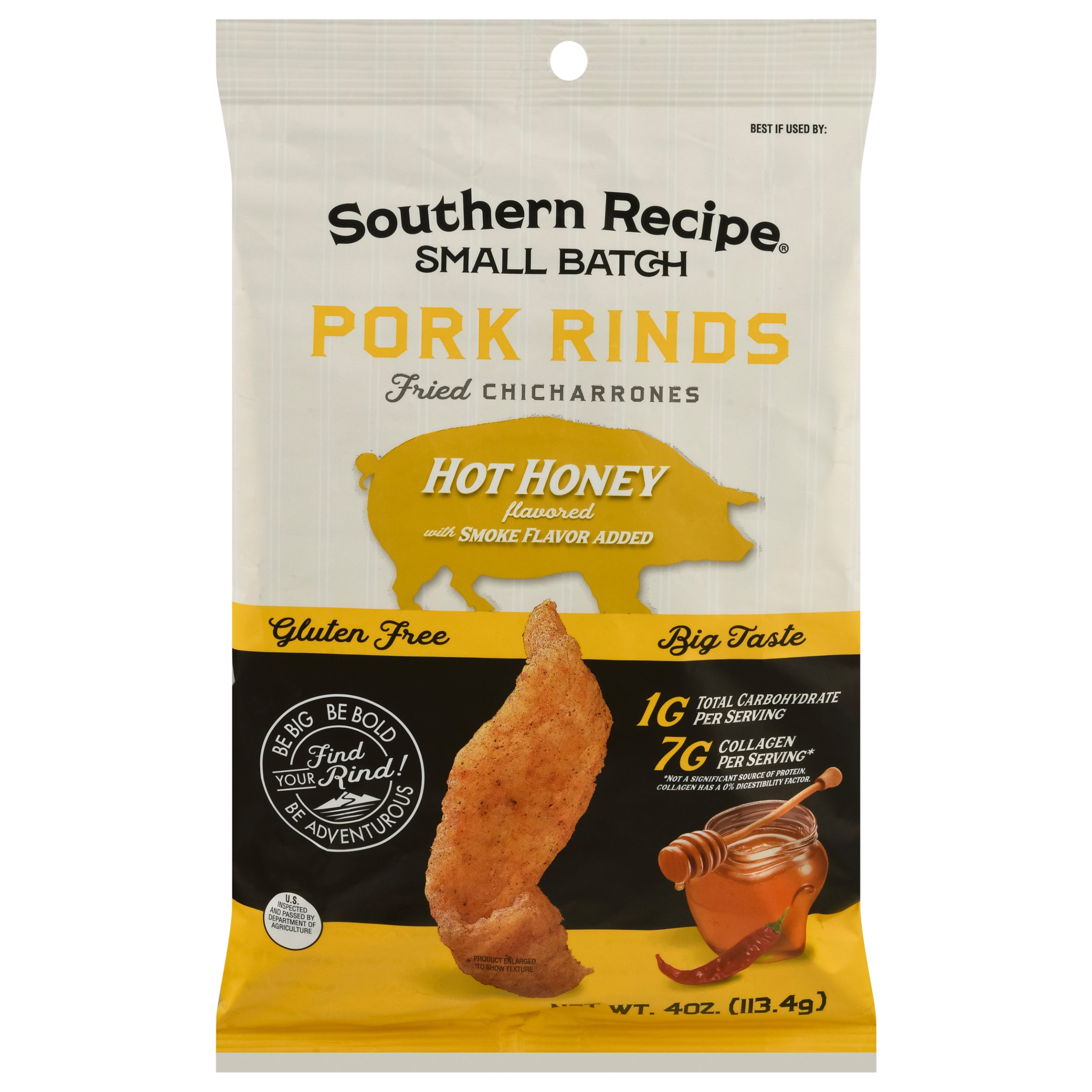 Southern Recipe Hot Honey Pork Rinds 4 oz - Case of 6