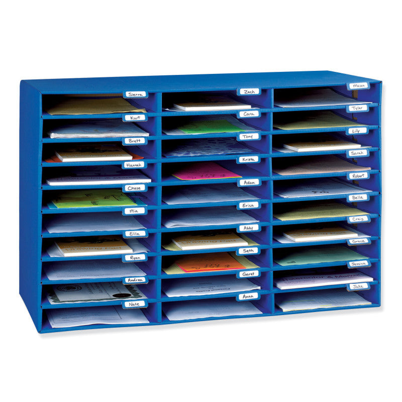 CLASSROOM KEEPERS - Mailbox, 30-Slot, Blue, 21"H x 31-5/8"W x 12-3/4"D