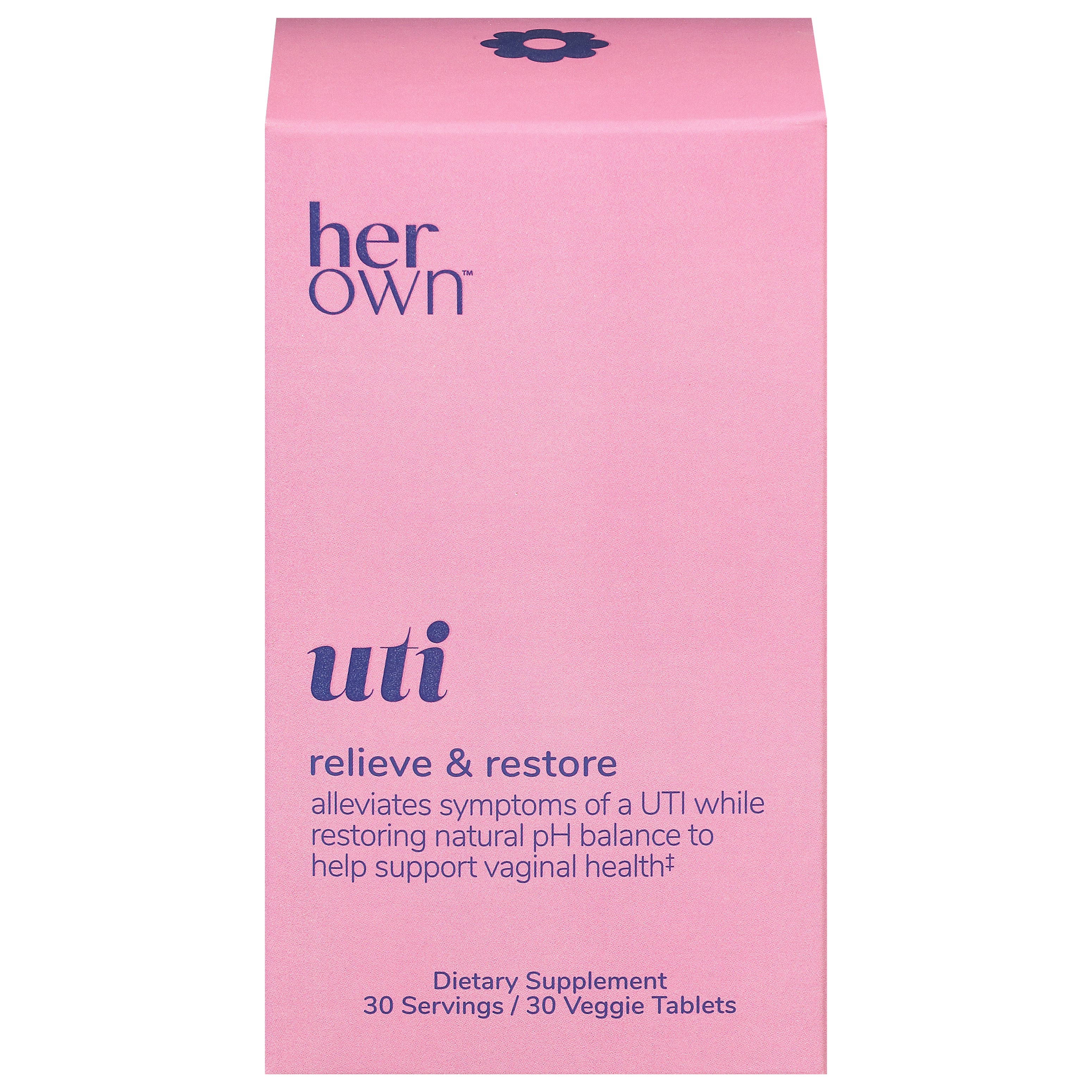 Her Own Relieve & Restore UTI 30 Veggie Tablets - Case of 1