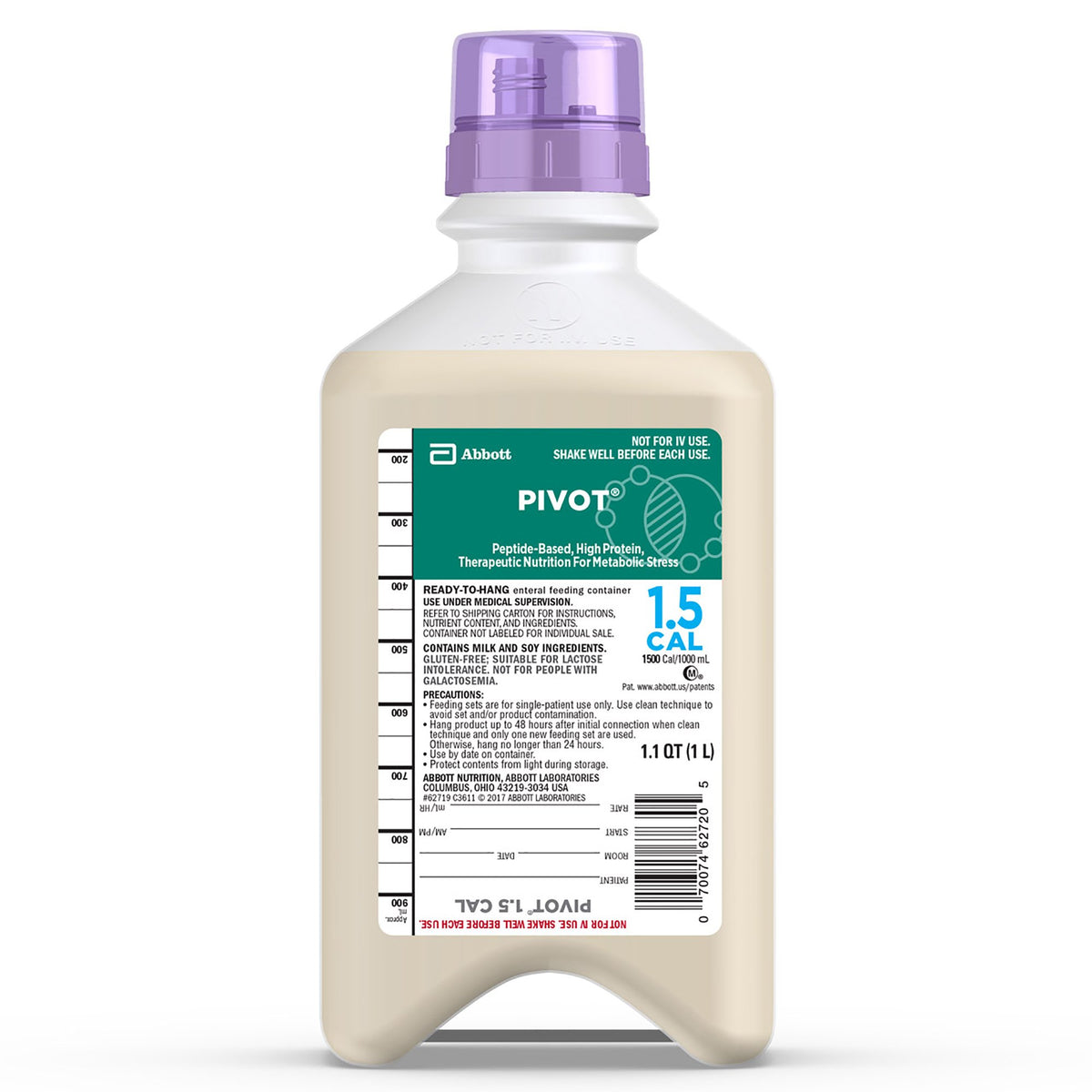 Abbott Nutrition - Tube Feeding Formula Pivot® 1.5 Cal Unflavored Liquid 33.8 oz. Bottle [1/EA]
