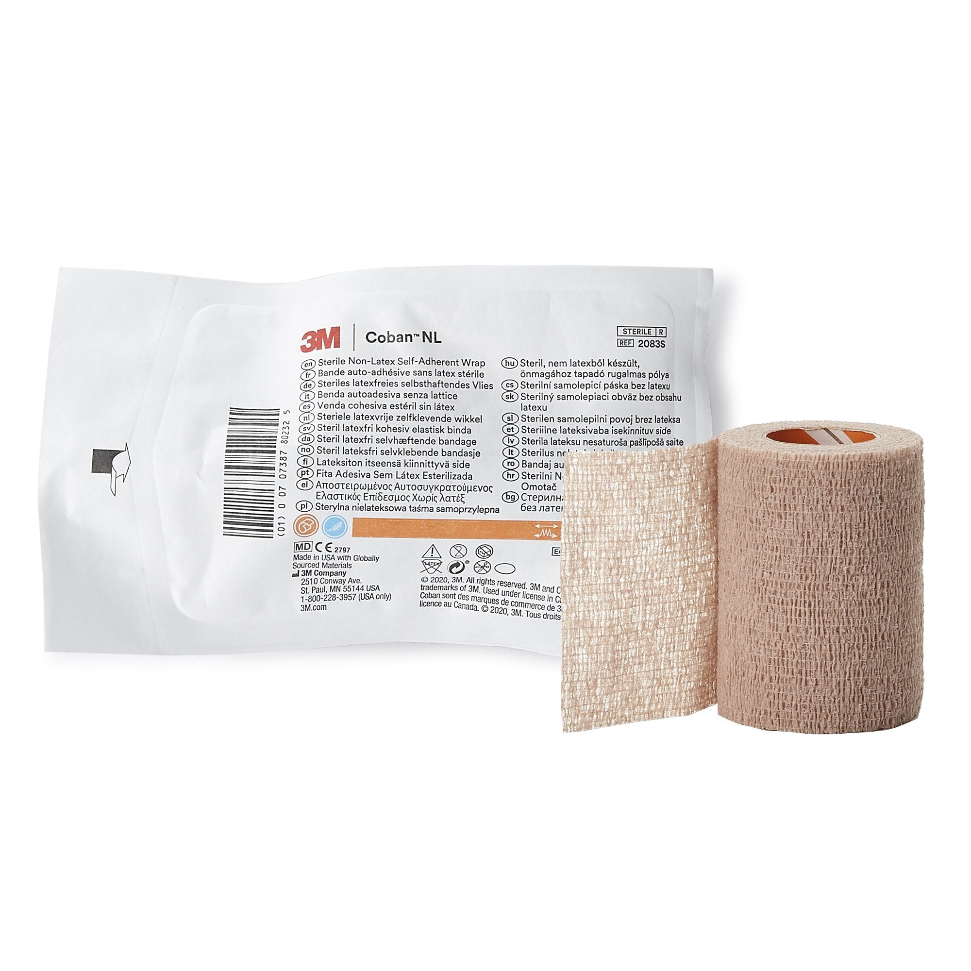Solventum Corporation - Cohesive Bandage 3M™ Coban™ LF 3 Inch X 5 Yard Self-Adherent Closure Tan Sterile Standard Compression [24/CS]