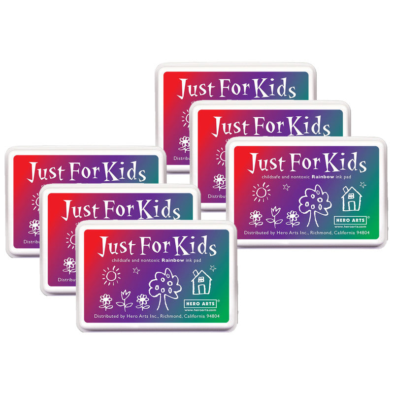 HERO ARTS - Just for Kids® 3-Color Rainbow Ink Pad, Pack of 6