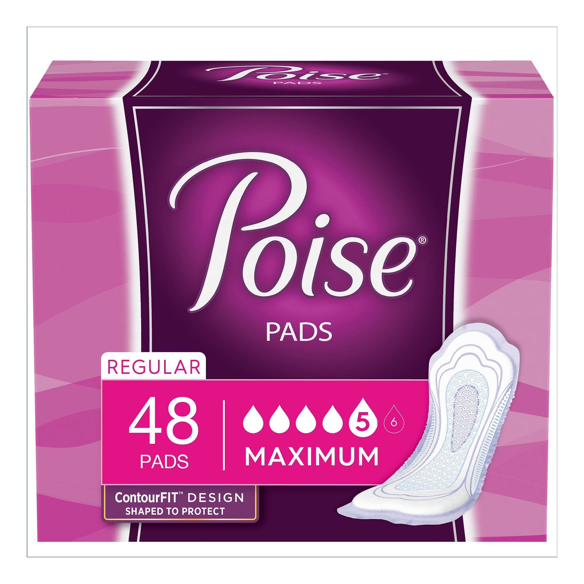 Kimberly Clark - Bladder Control Pad Poise® Fresh Protection™ 12.2 Inch Length Heavy Absorbency Sodium Polyacrylate Core One Size Fits Most [48/PK]