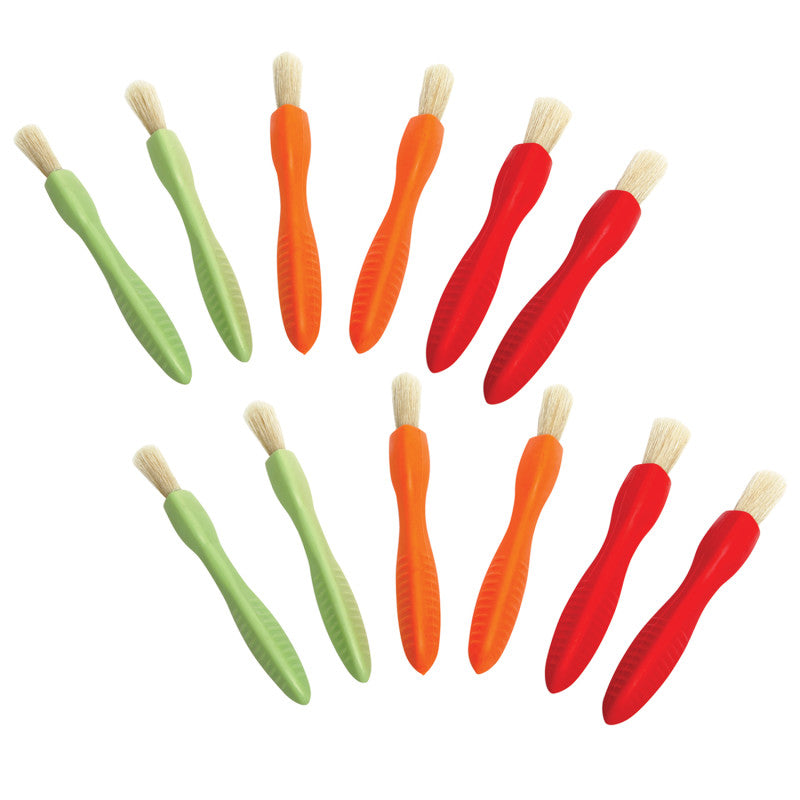 READY 2 LEARN - Triangle Grip Paint Brushes - 3 Sizes - 6 Per Set - 2 Sets