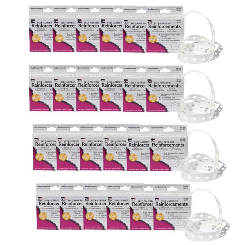 CHARLES LEONARD - Hole Reinforcements, 200 Per Pack, 24 Packs
