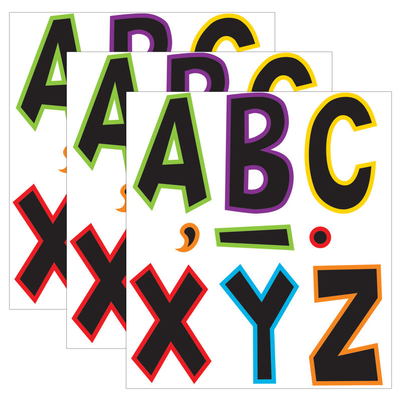 TEACHER CREATED RESOURCES - Electric Bright 7" Fun Font Letters, 120 Pieces Per Pack, 3 Packs