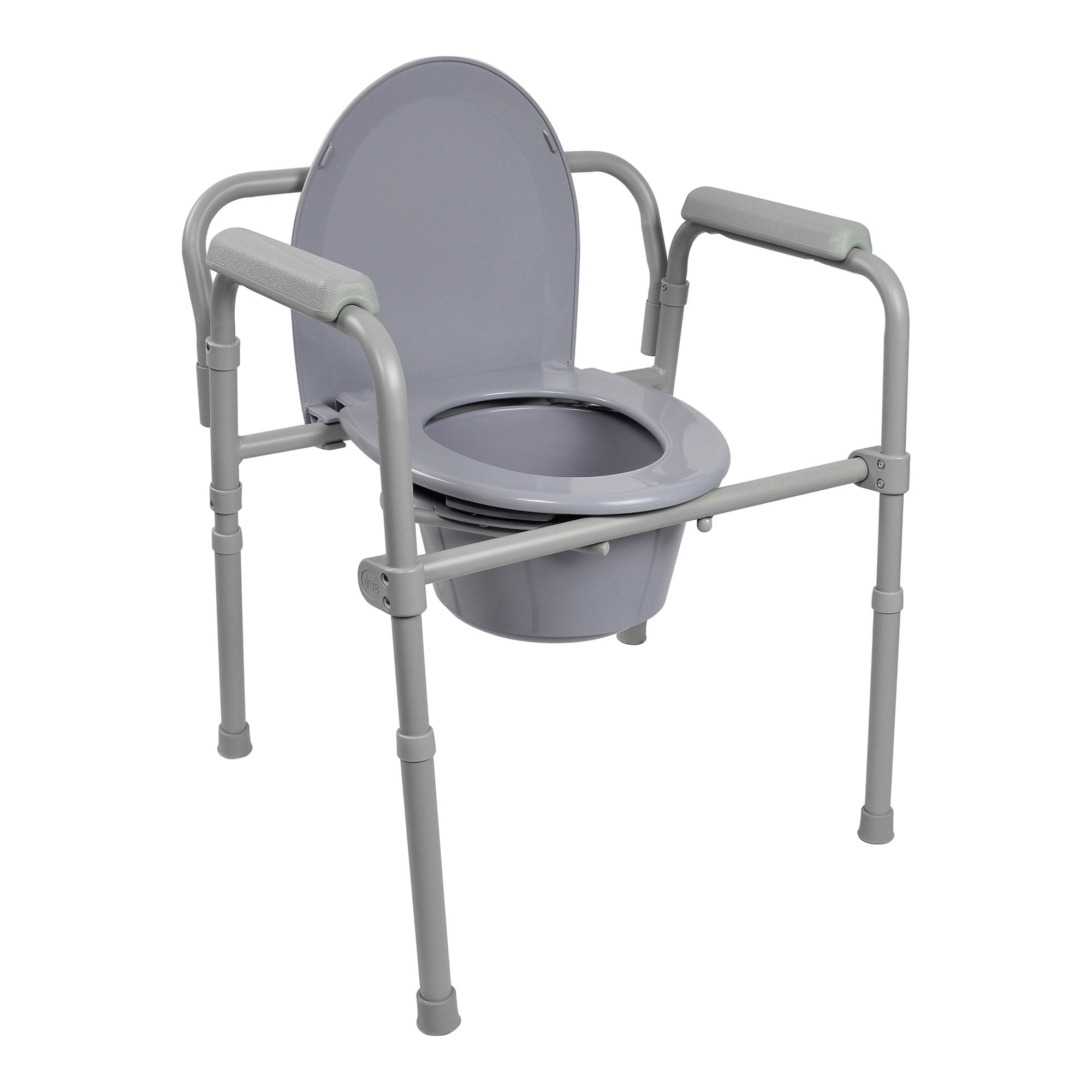 McKesson Brand - 3-in-1 Commode Chair McKesson Fixed Arms Steel Frame Back Bar 13-1/2 Inch Seat Width 350 lbs. Weight Capacity [1/EA]