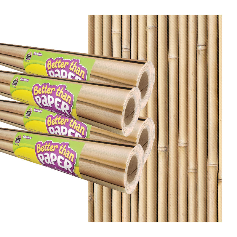 TEACHER CREATED RESOURCES - Bamboo Better Than Paper Bulletin Board Roll, 4' x 12', Pack of 4