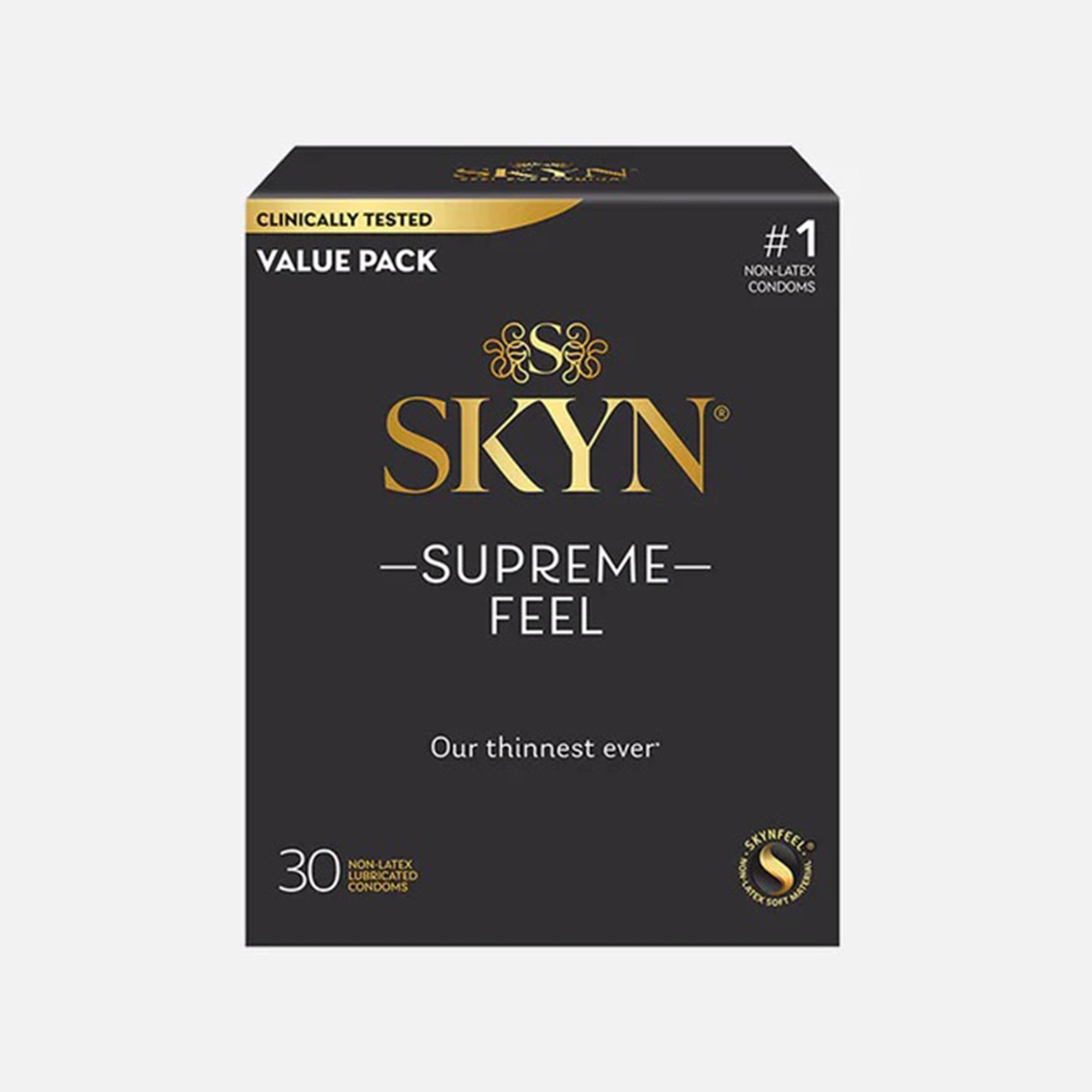 Sxwell USA - Condom SKYN® Supreme Lubricated One Size Fits Most 30 Per Box [24/CS]
