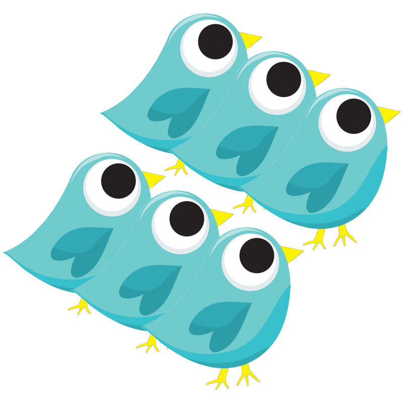ASHLEY PRODUCTIONS - Magnetic Whiteboard Eraser, Blue Tweet, Pack of 6