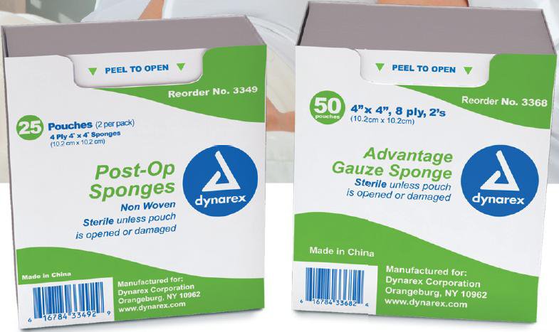 Dynarex - Nonwoven Sponge Dynarex® Post-Op 4 X 4 Inch 4-Ply Sterile 2 per Pack [1/PK]