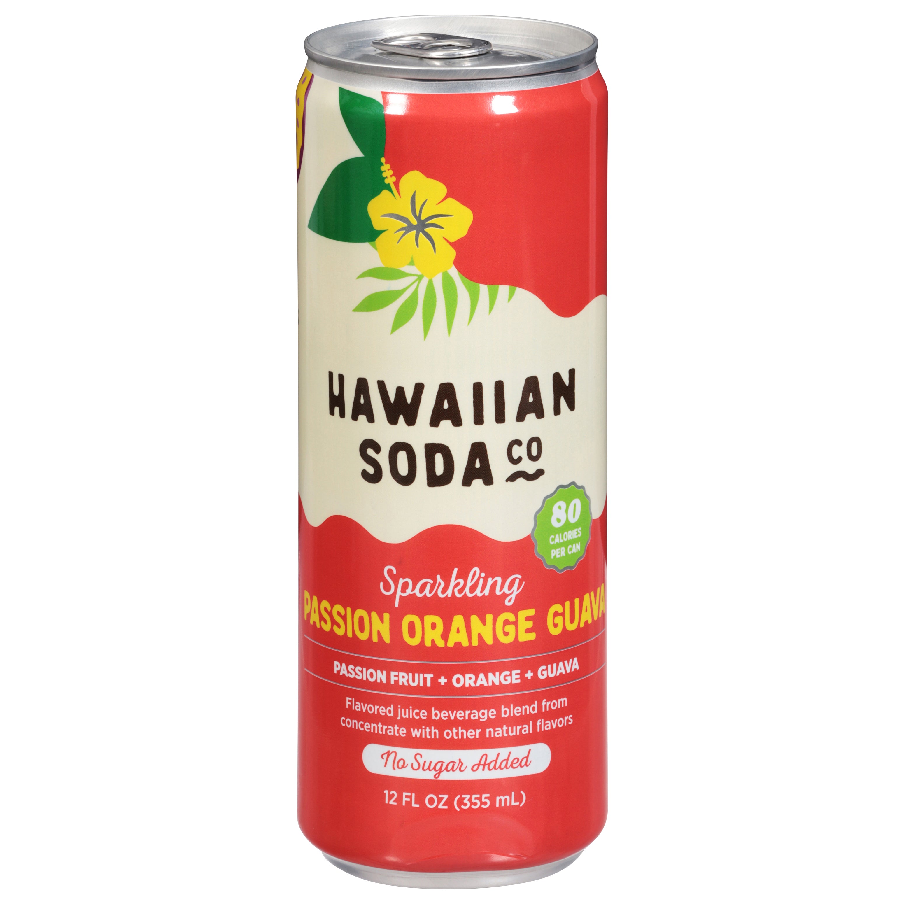 Hawaiian Soda Co Sparkling Passion Orange Guava Soda 12 fl oz - Case of 12