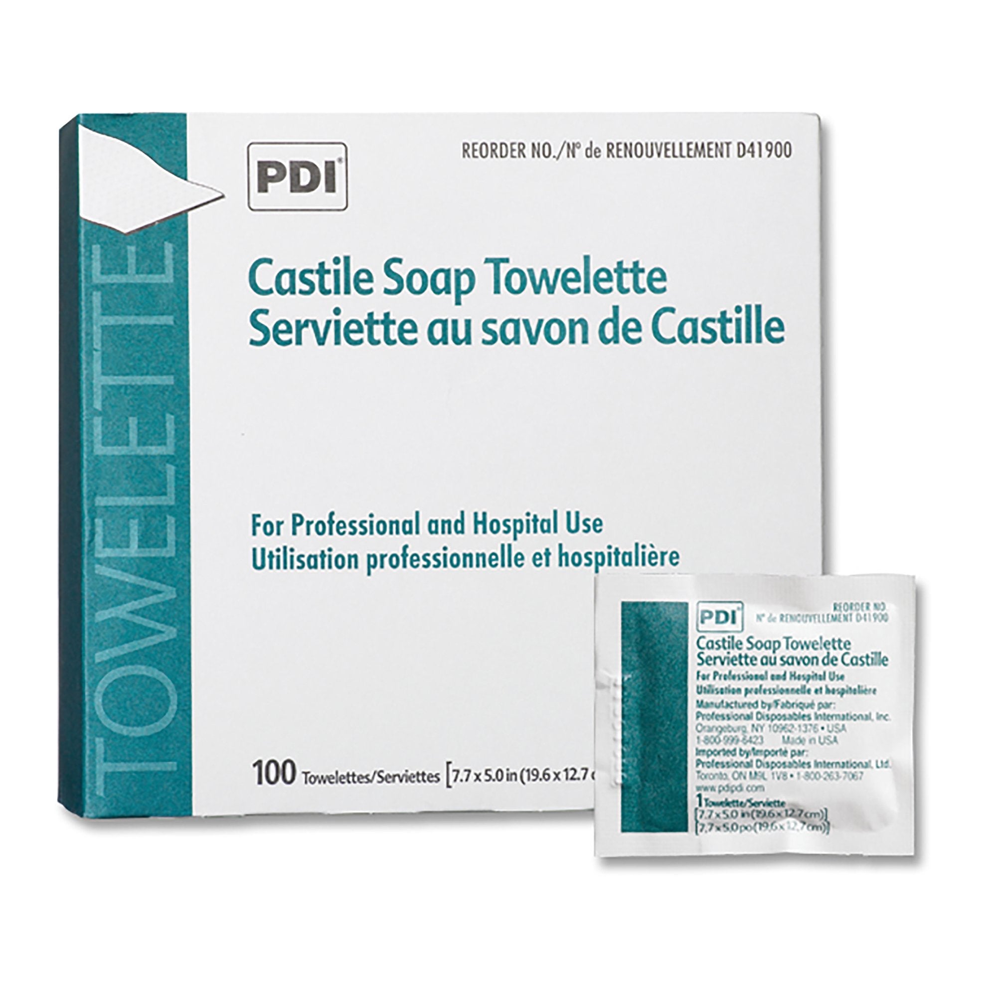 Professional Disposables - Castile Soap Towelette PDI® Individual Packet Scented 100 Count [100/BX]