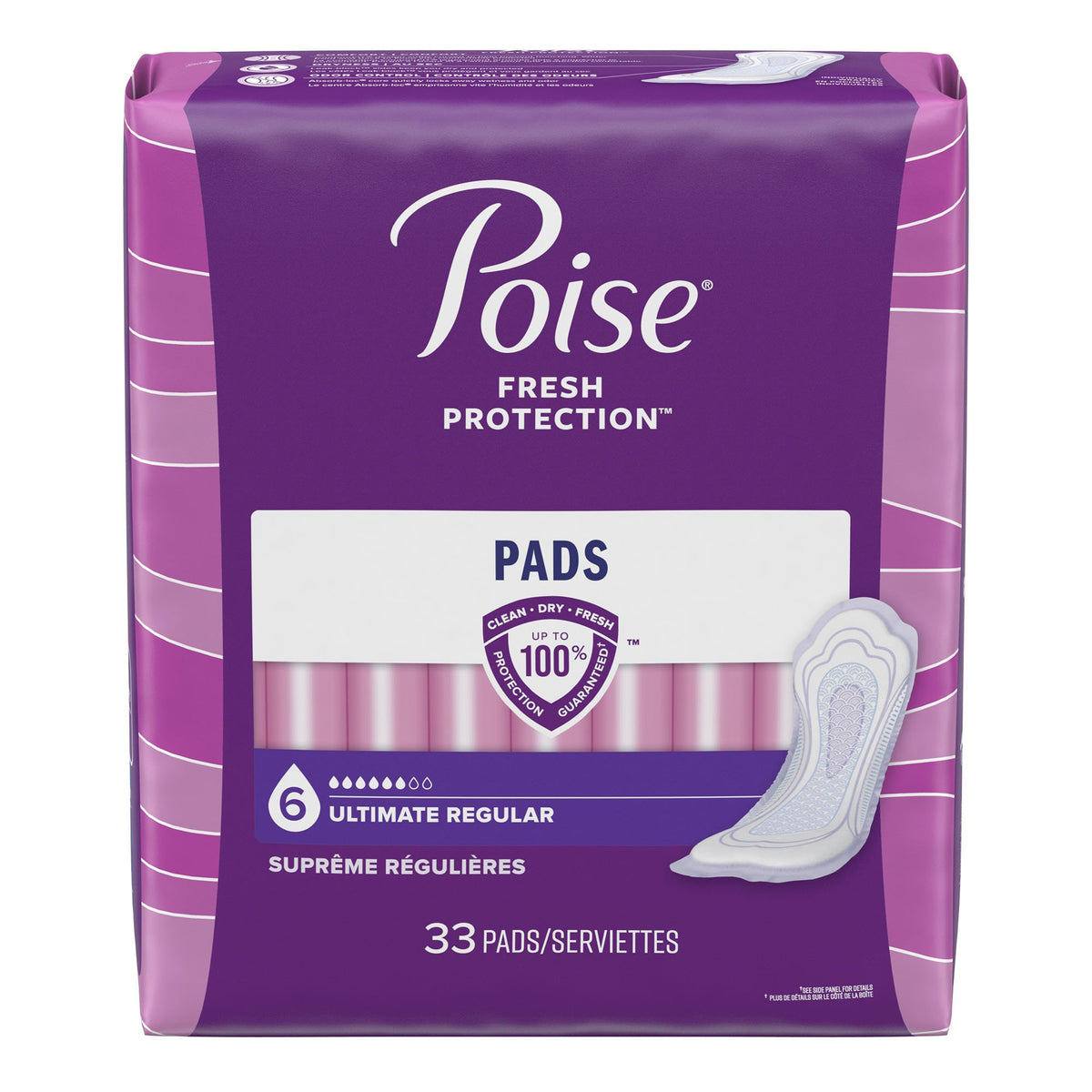 Kimberly Clark - Bladder Control Pad Poise® Fresh Protection™ 3-1/2 X 16 Inch Heavy Absorbency Sodium Polyacrylate Core One Size Fits Most [33/PK]