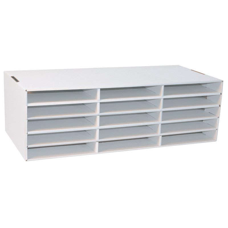 CLASSROOM KEEPERS - 9" x 12" Construction Paper Storage, 15-Slot, White, 9-3/8"H x 29-1/4"W x 12-7/8"D