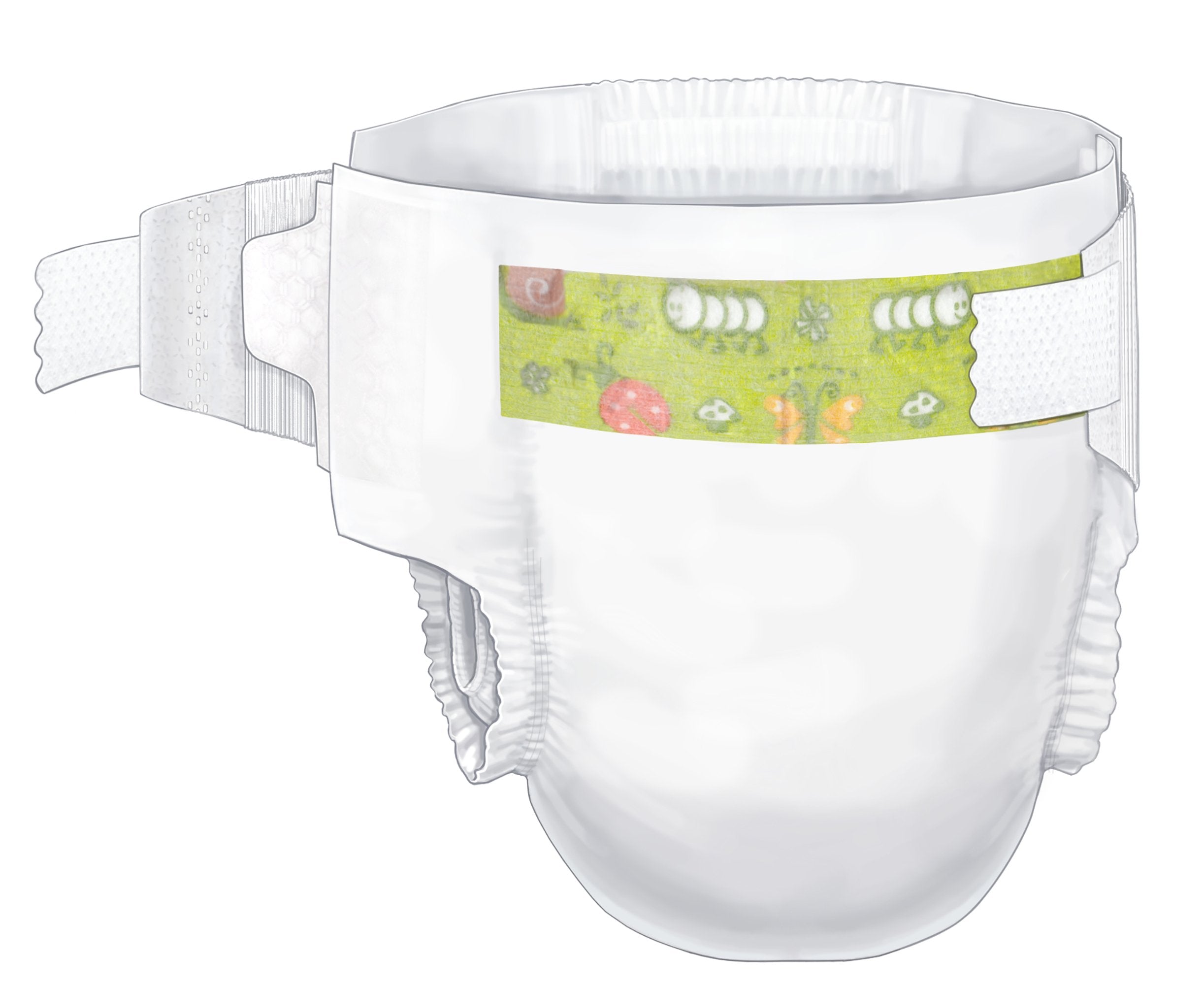 Cardinal - Unisex Baby Diaper Cardinal Health™ Wings™ Size 3 / Medium Disposable Heavy Absorbency [28/BG]